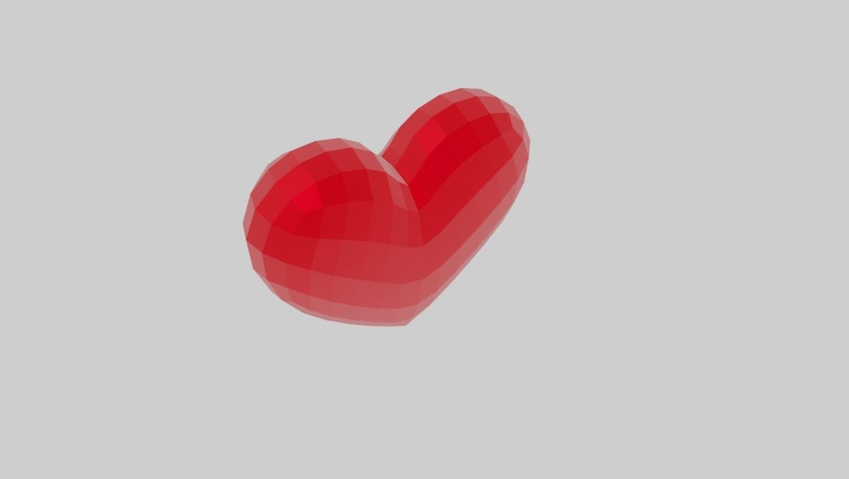 Heart Valentine Low-poly 3D model_5