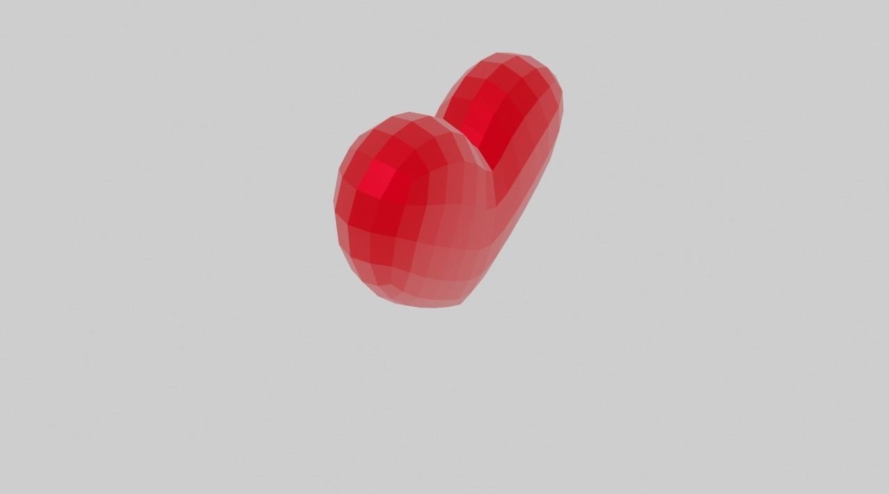 Heart Valentine Low-poly 3D model_3