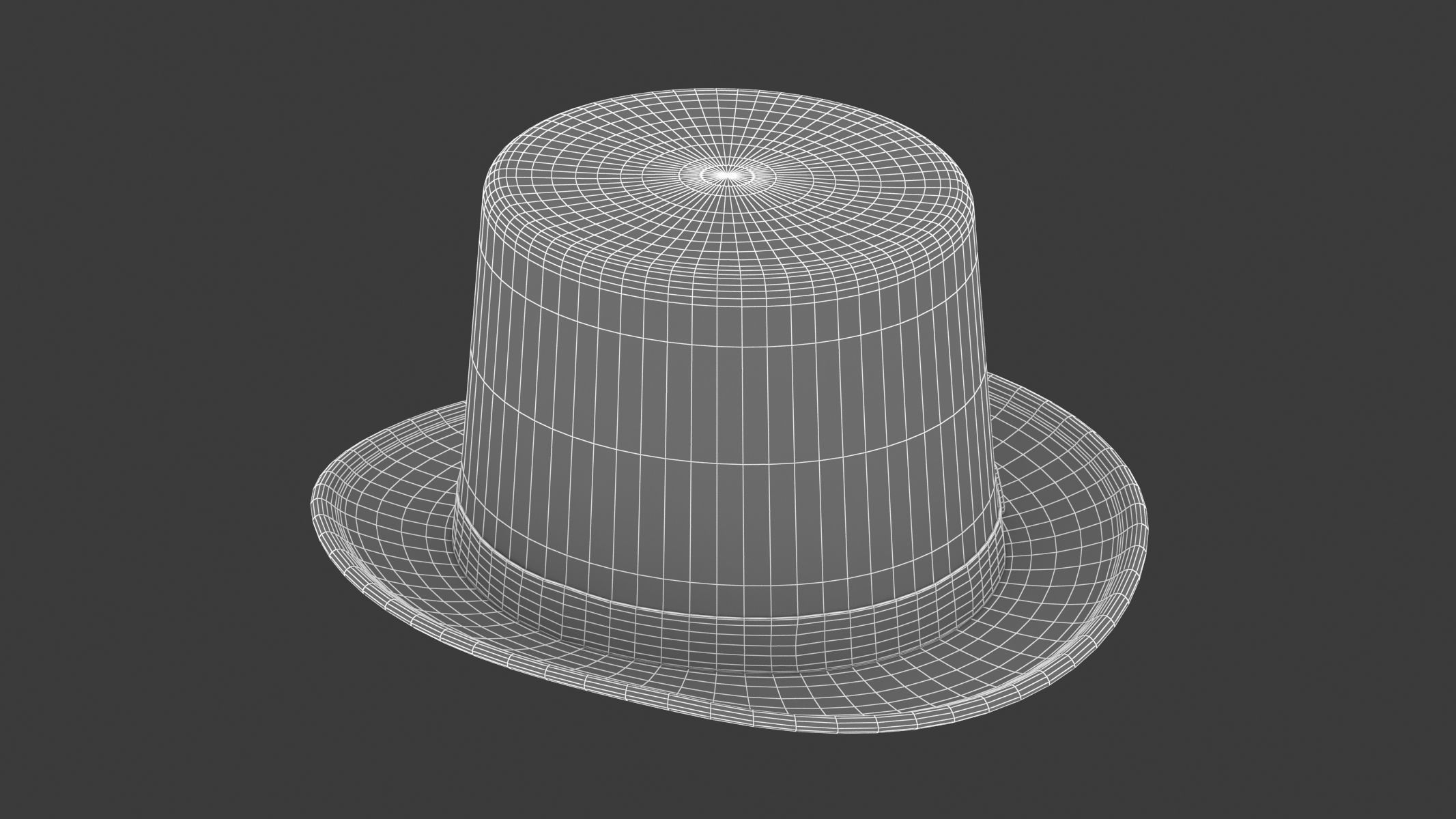 Lincoln Felt Top Hat Low-poly 3D model_9