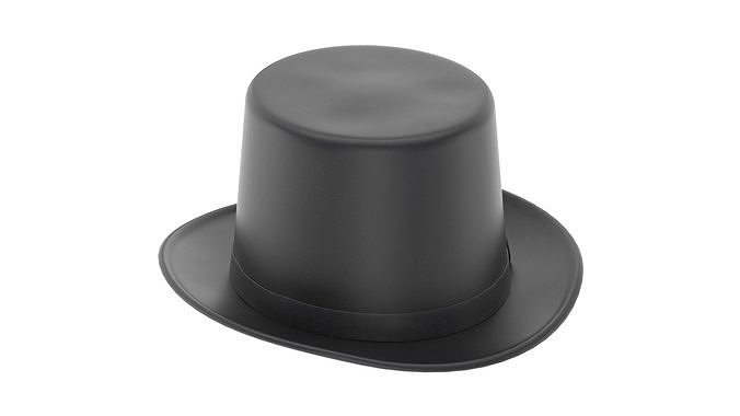 Lincoln Felt Top Hat Low-poly 3D model