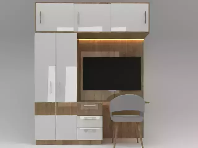 Wardrobe cum study unit