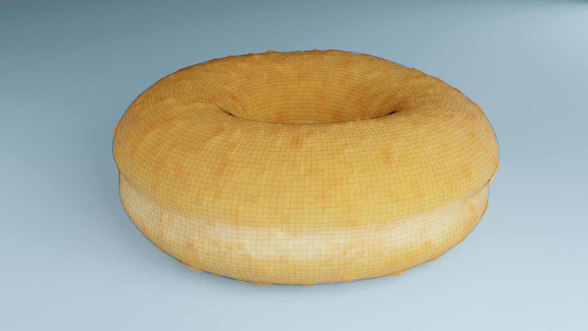 Donut chocolate with sprinkles 3D model_4