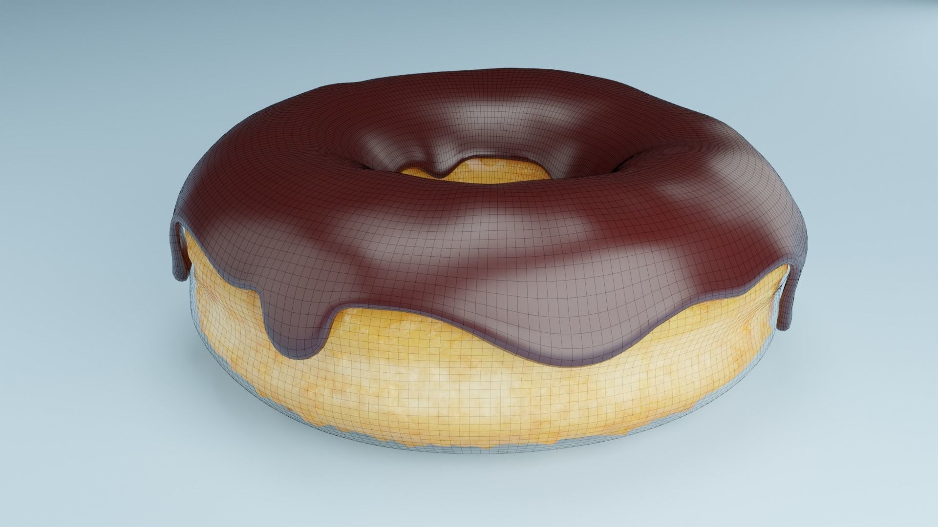 Donut chocolate with sprinkles 3D model_6