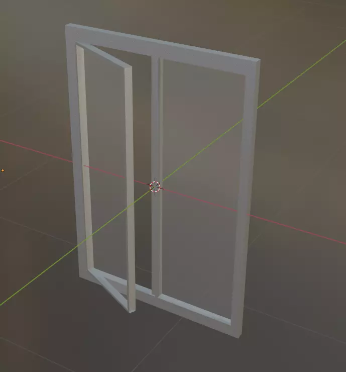 Half open Glass Door Free 3D model