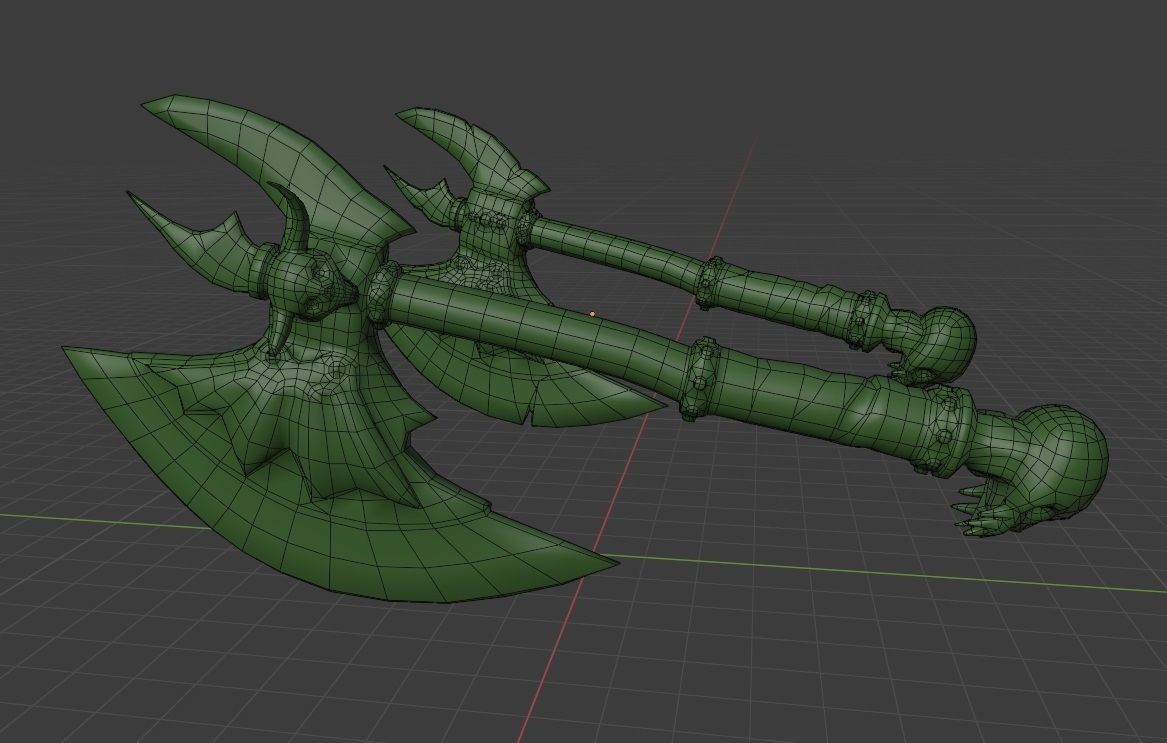 Blue orc of undead army Low-poly 3D model_17