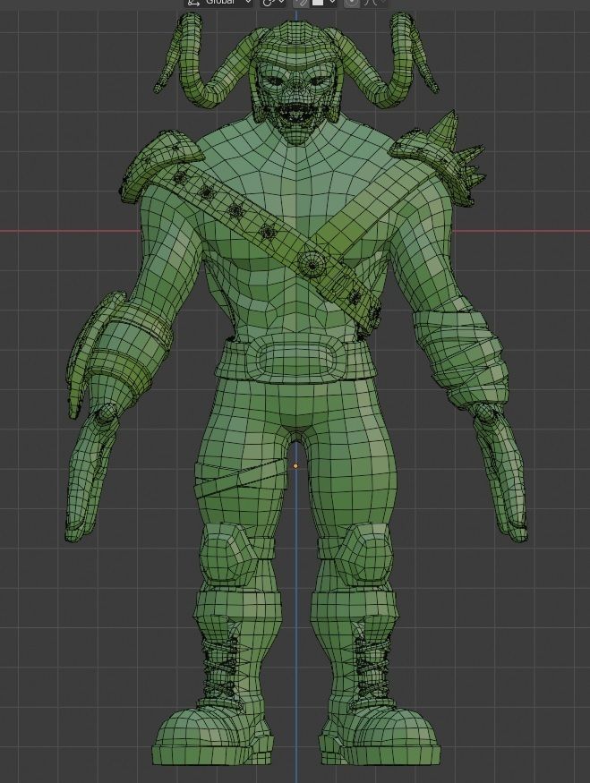 Blue orc of undead army Low-poly 3D model_14