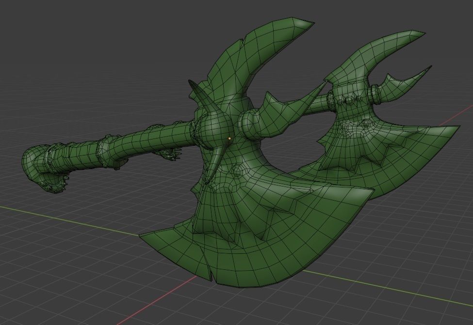 Blue orc of undead army Low-poly 3D model_16