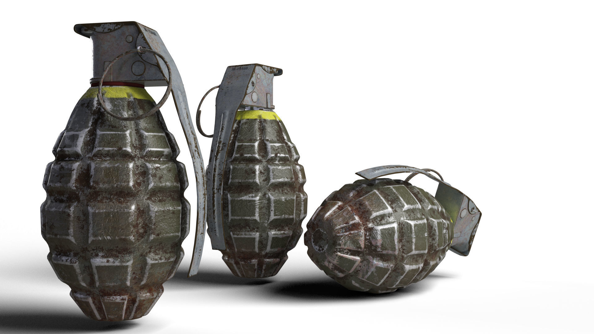 Grenade army MK 2 3d model  Low-poly 3D model_3