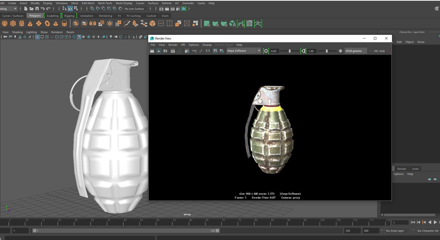 Grenade army MK 2 3d model  Low-poly 3D model_7