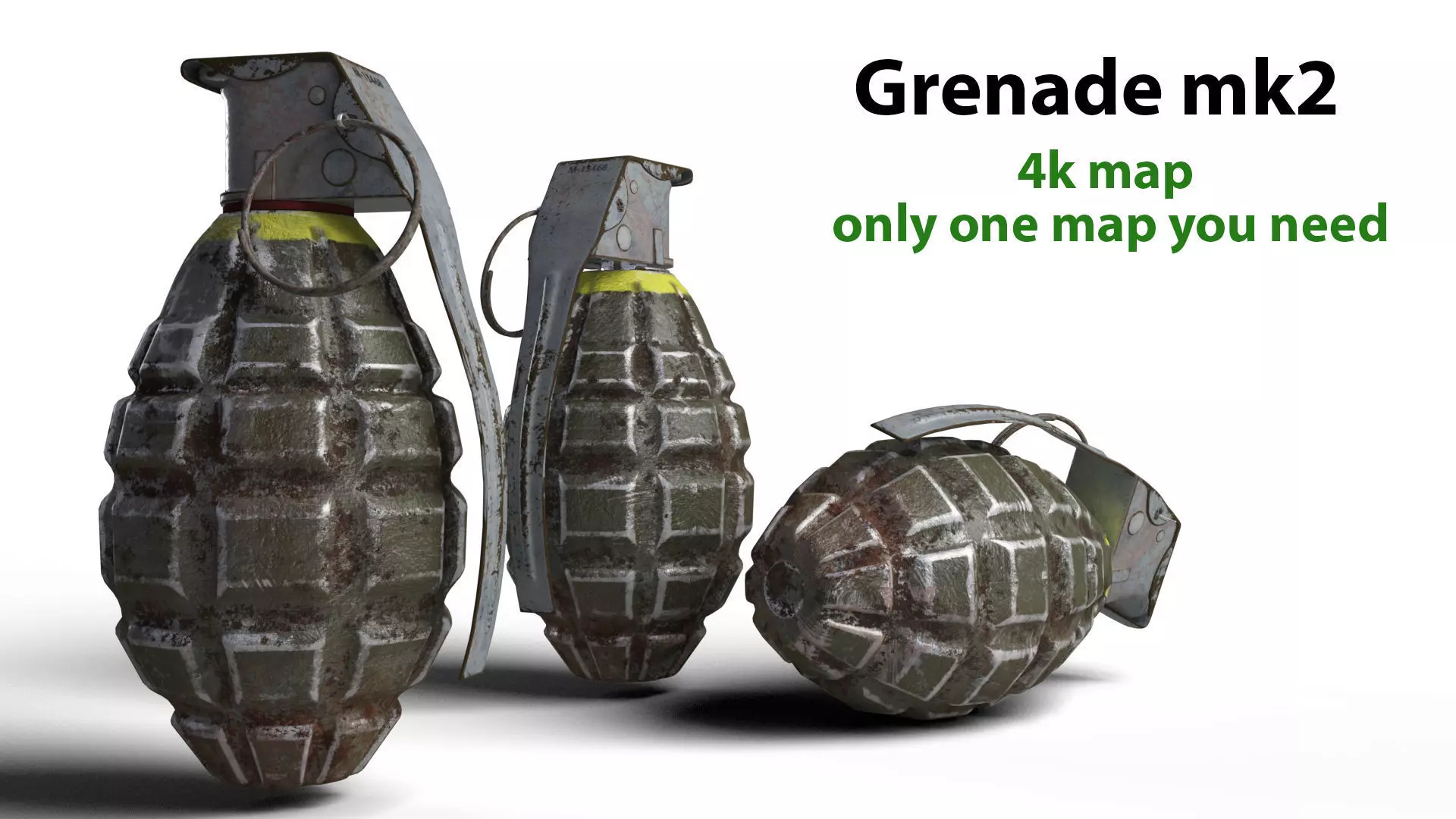 Grenade army MK 2 3d model  Low-poly 3D model_0