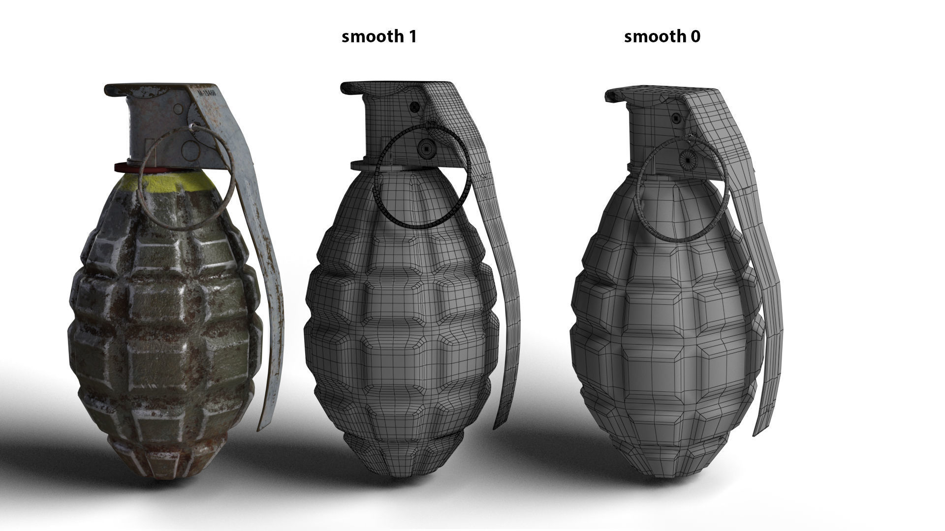 Grenade army MK 2 3d model  Low-poly 3D model_4