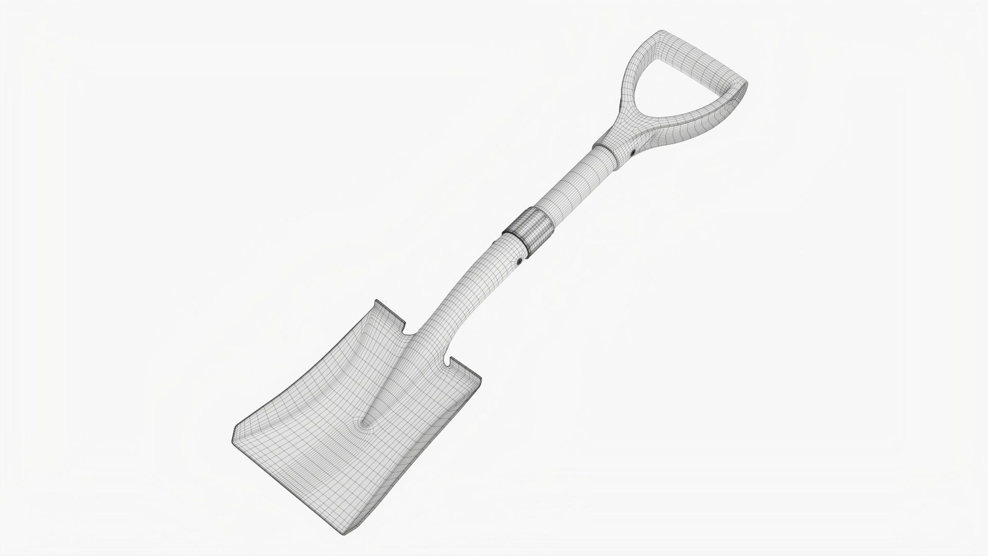 Shovel square head mini  3D model_6