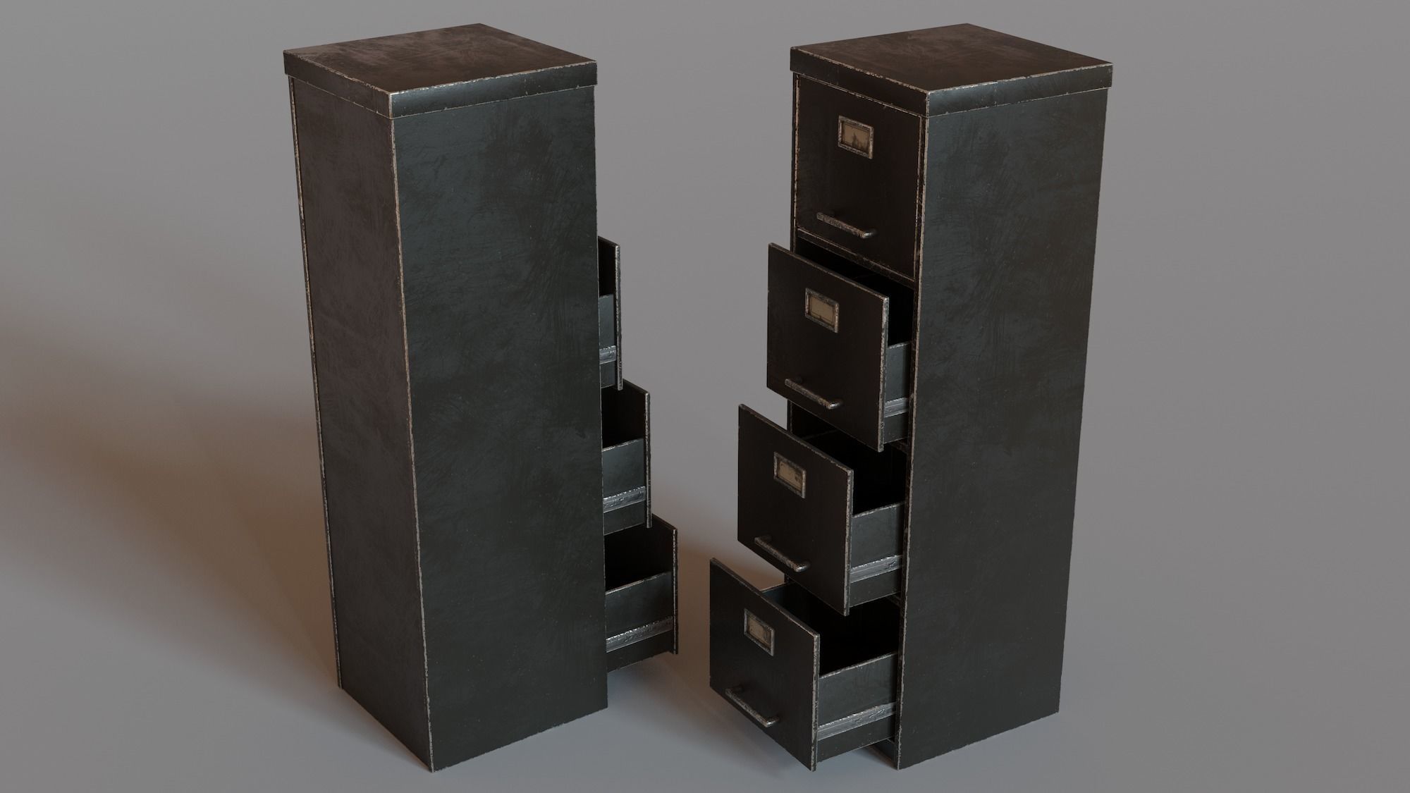 Filing Cabinet Low-poly 3D model_3