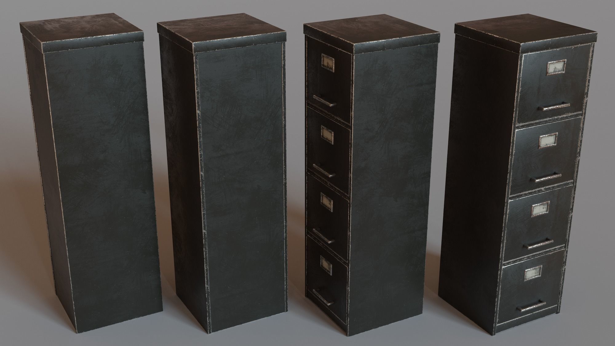 Filing Cabinet Low-poly 3D model_4