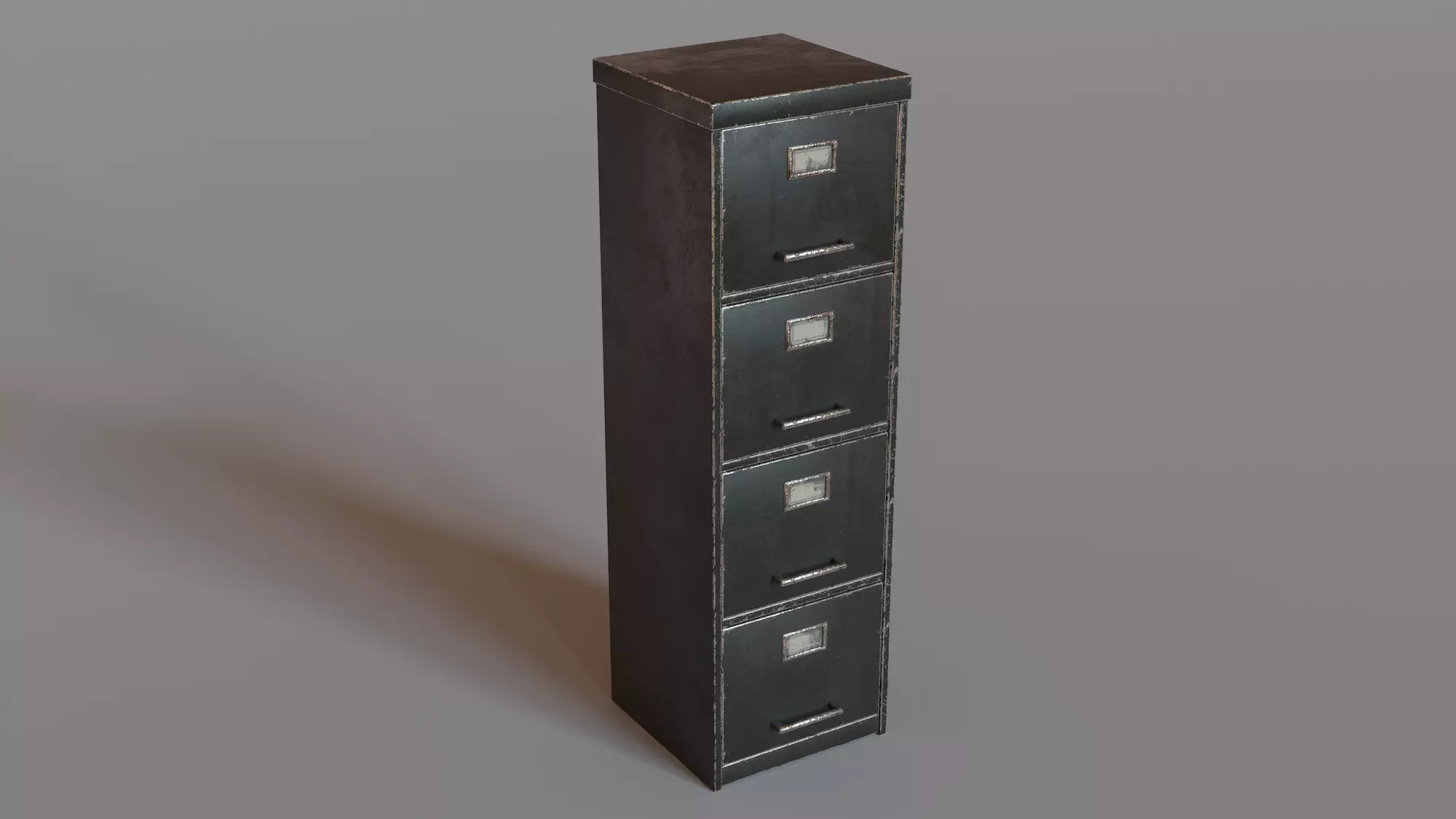 Filing Cabinet Low-poly 3D model_0