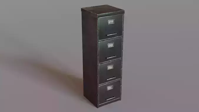 Filing Cabinet Low-poly 3D model