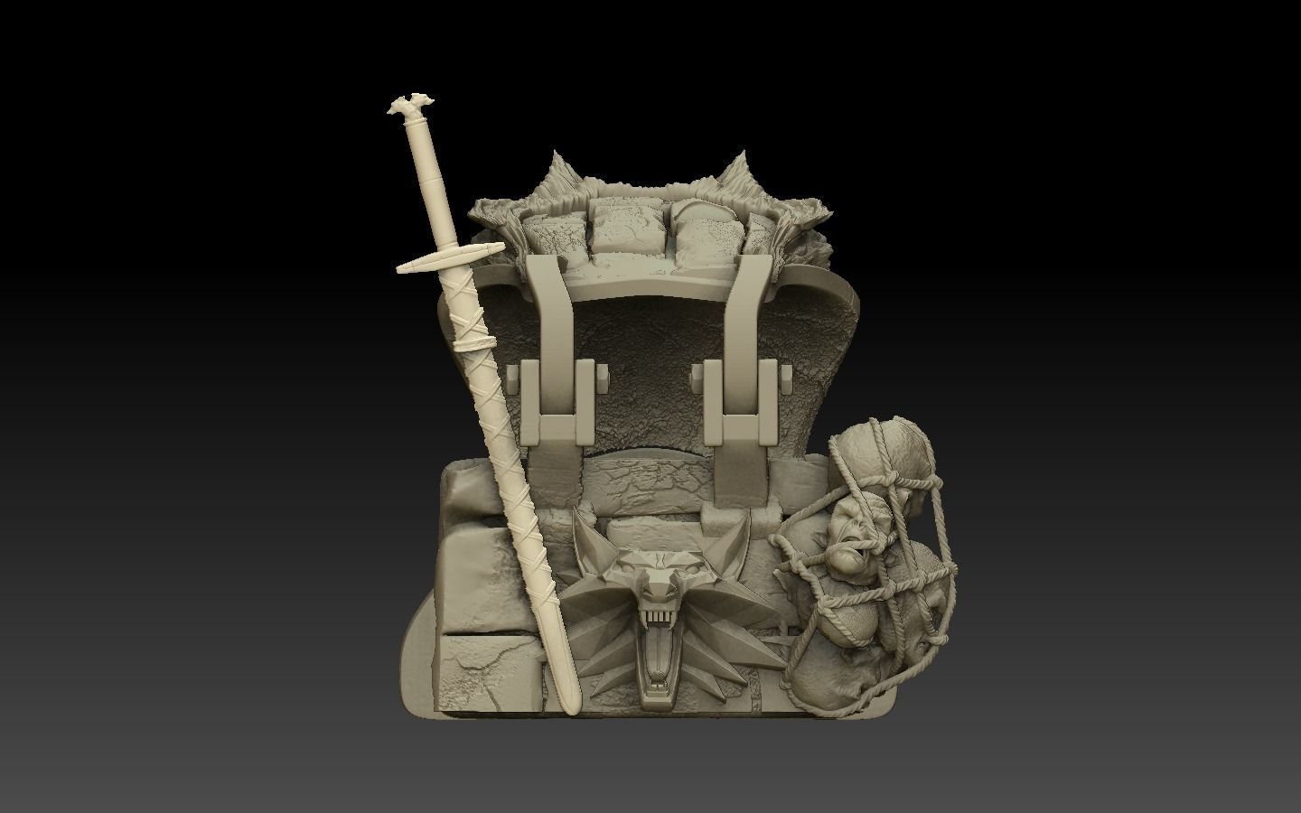 DUALSHOCK STAND THE WITCHER 3D print model_2