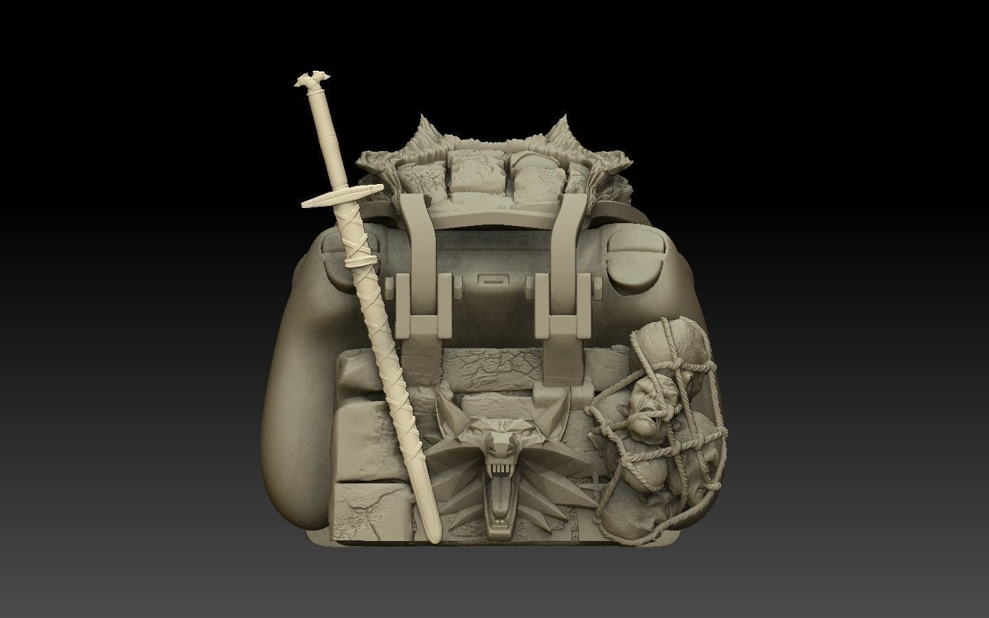 DUALSHOCK STAND THE WITCHER 3D print model_3