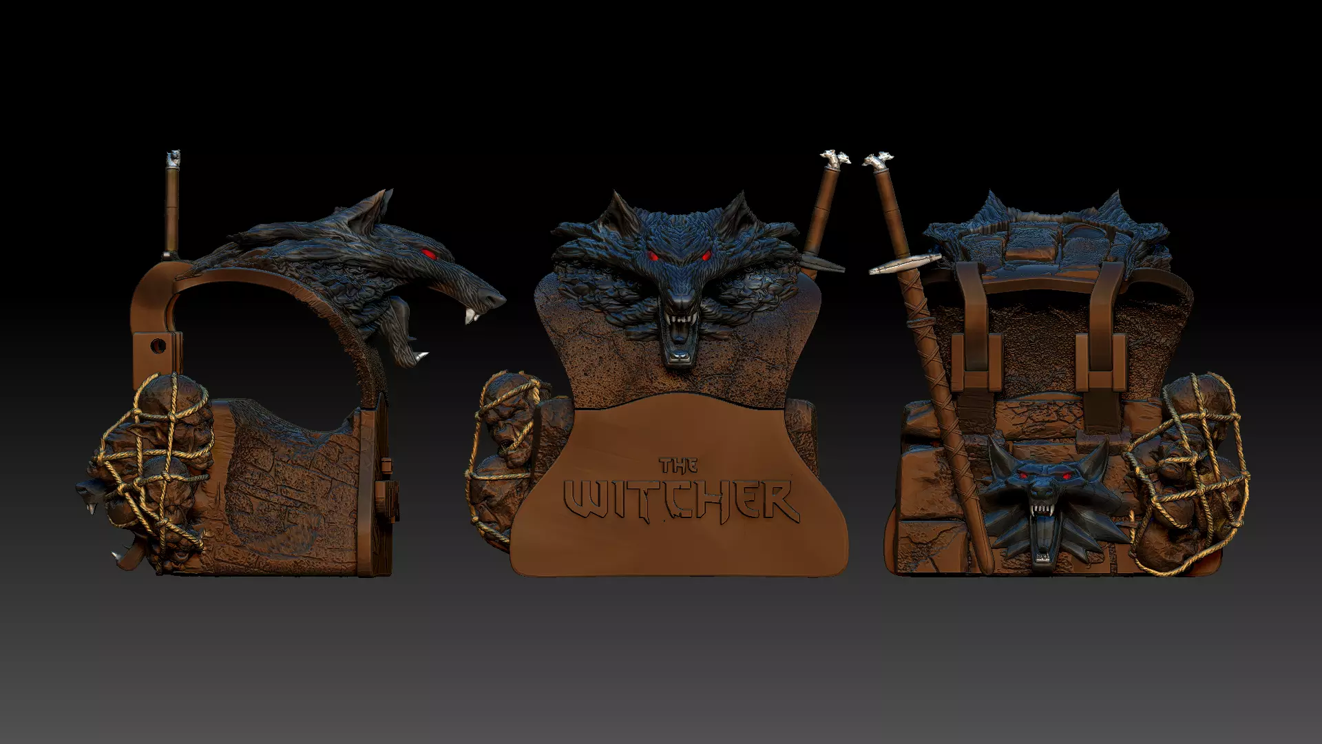 DUALSHOCK STAND THE WITCHER 3D print model_0