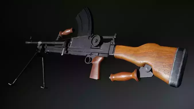 Bren Mk I -  WW2 British Machine Gun PBR Low-poly 3D model Low-poly 3D model