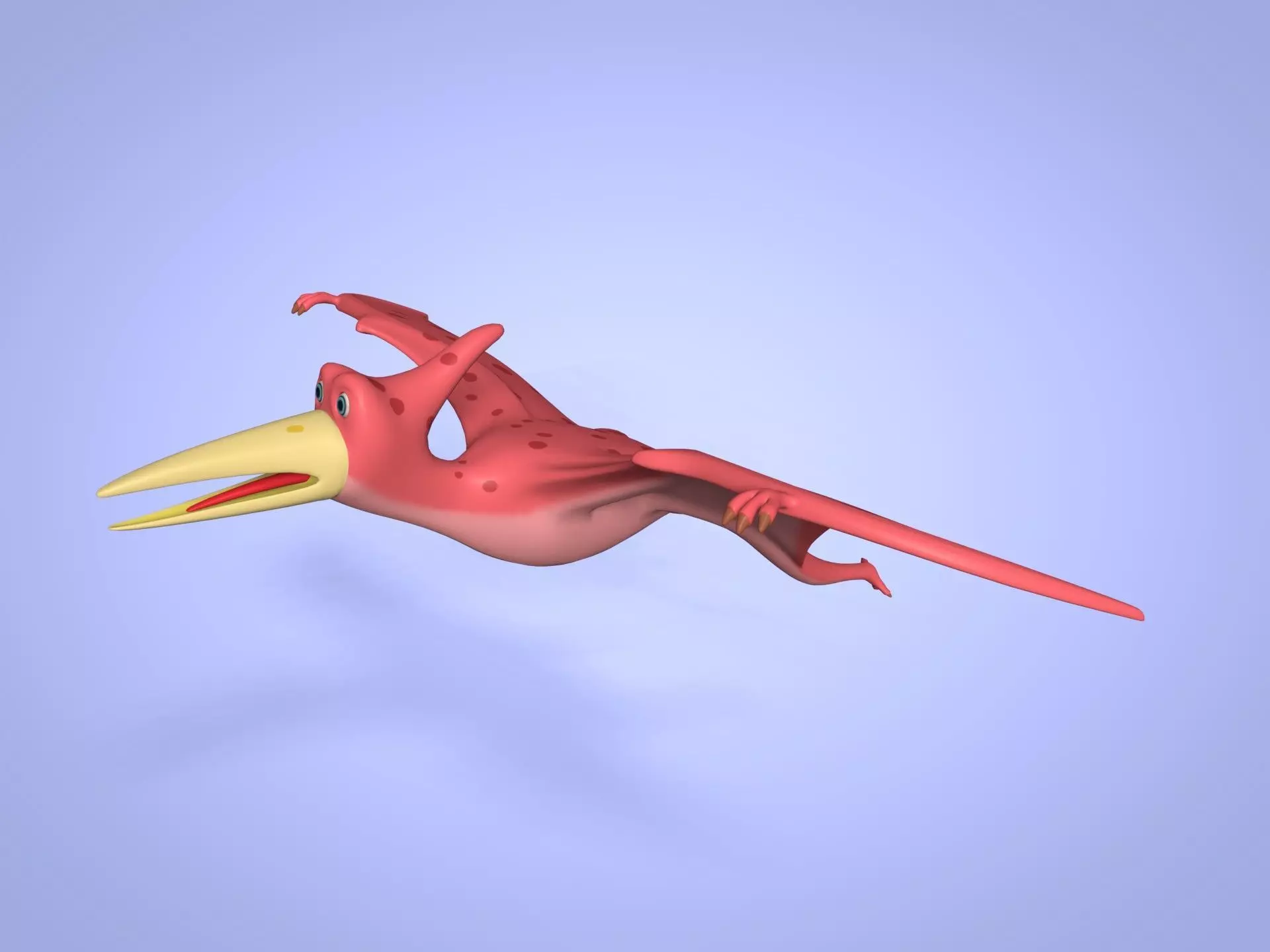 Cartoon Dinosaur -- Pteranodon Low-poly 3D model_0