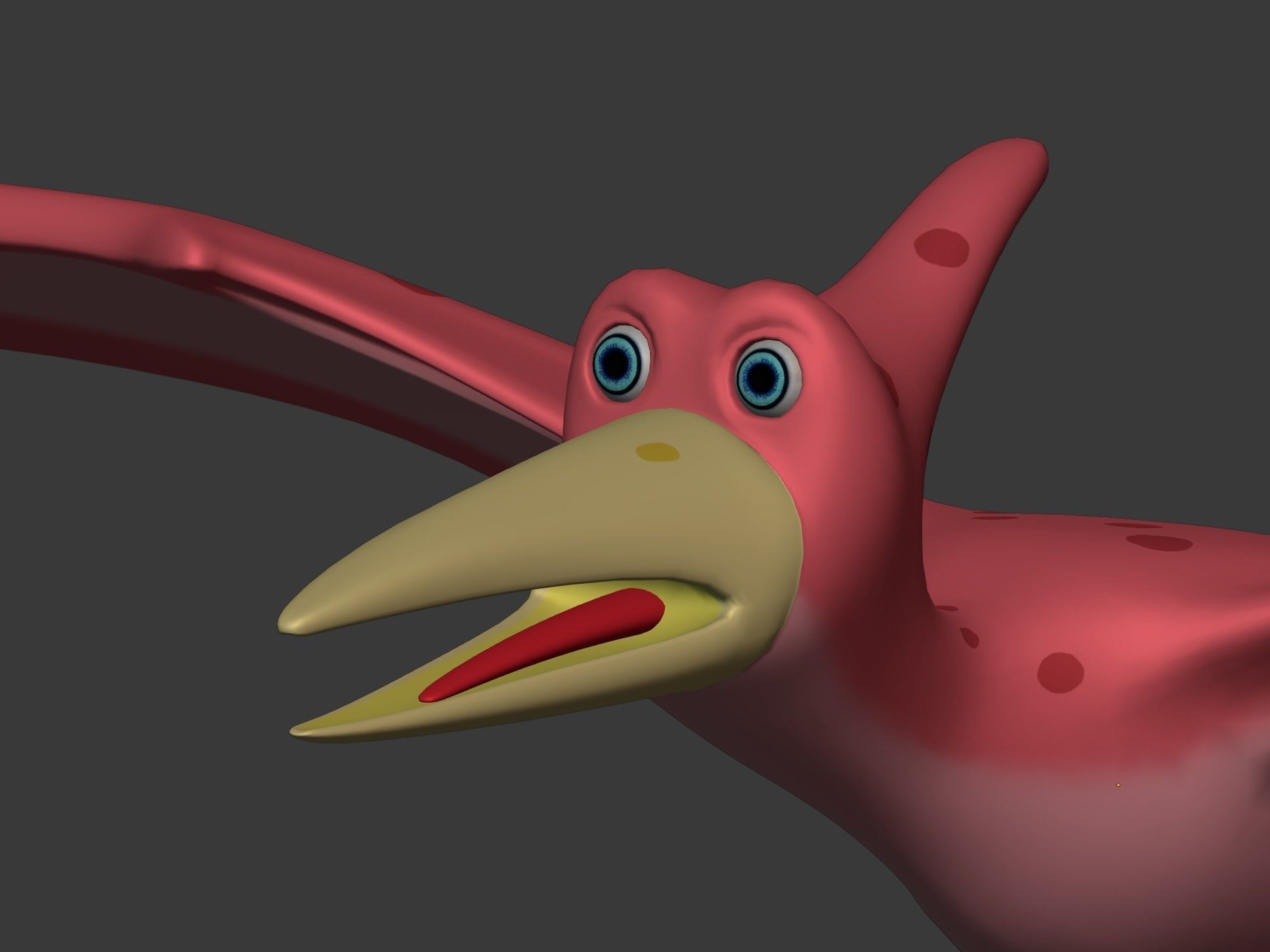 Cartoon Dinosaur -- Pteranodon Low-poly 3D model_13