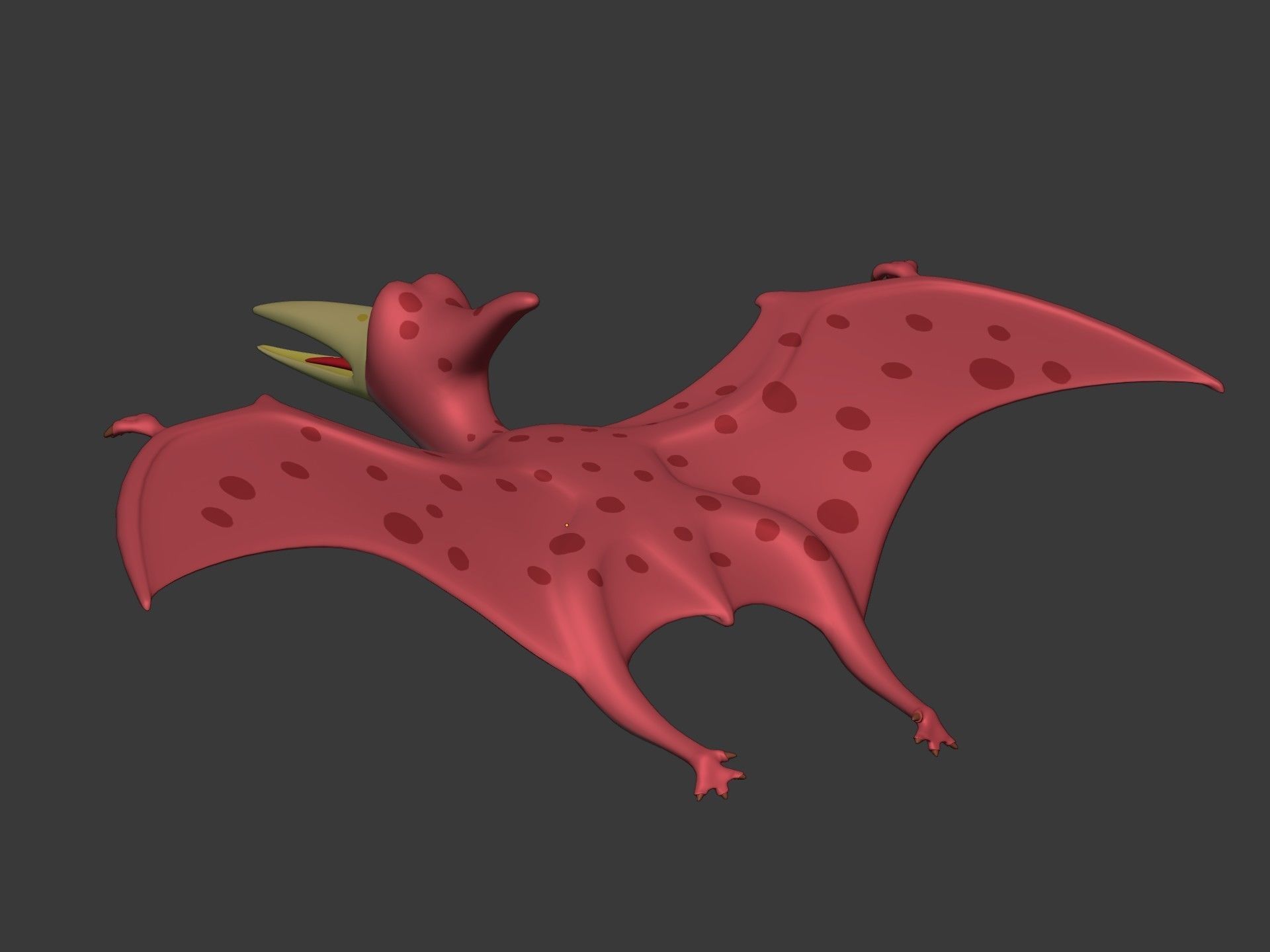 Cartoon Dinosaur -- Pteranodon Low-poly 3D model_9