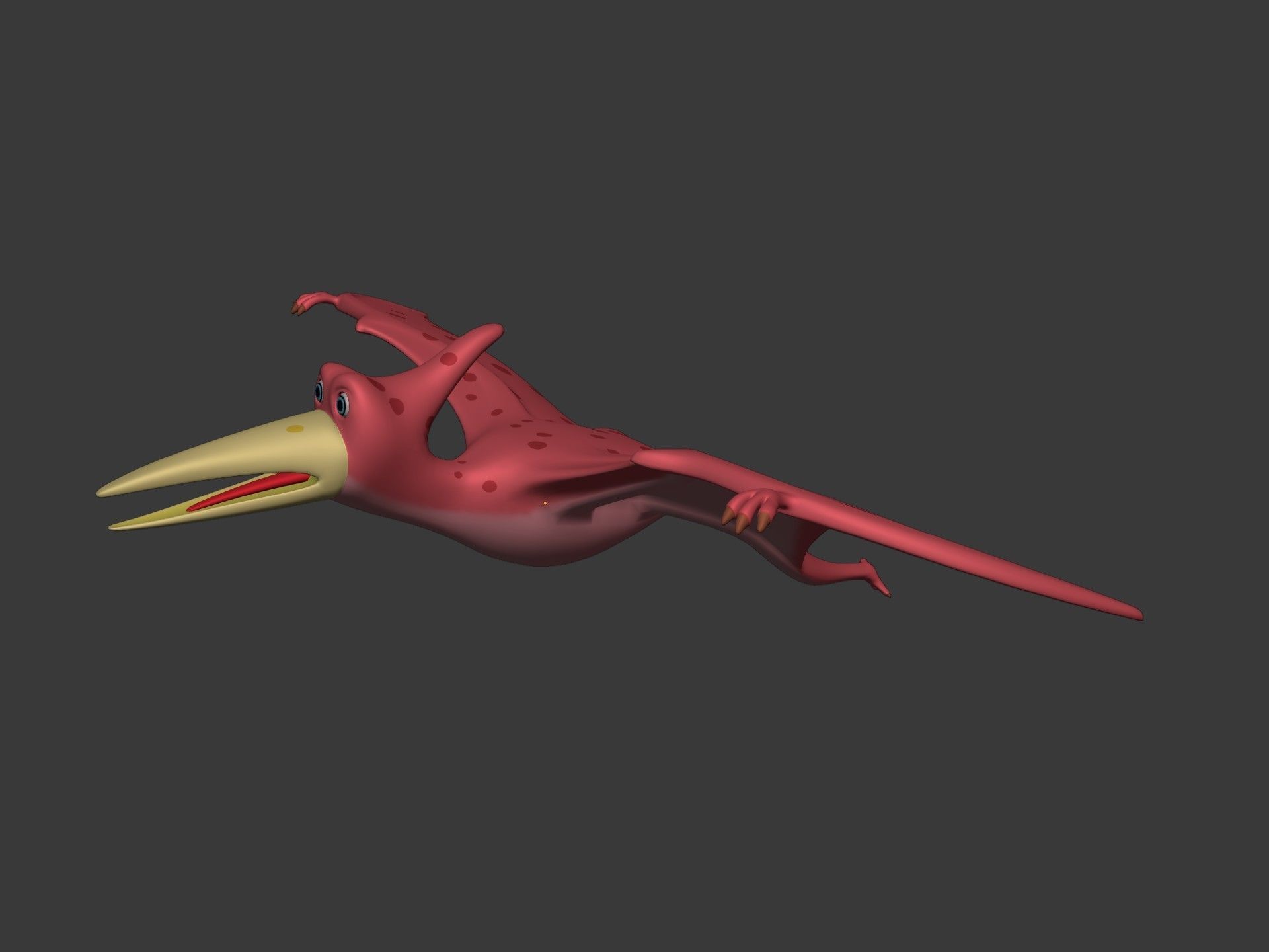 Cartoon Dinosaur -- Pteranodon Low-poly 3D model_1