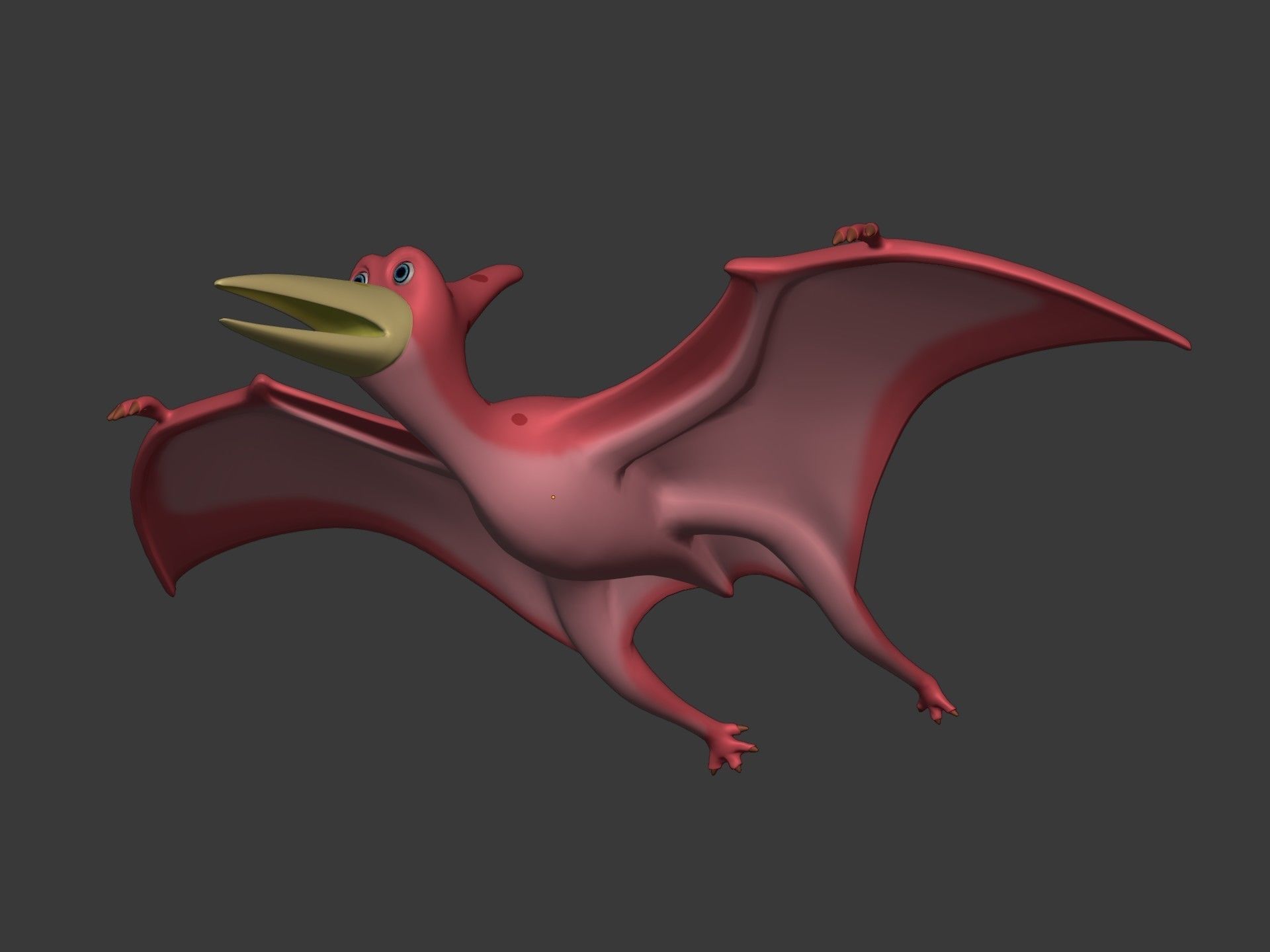 Cartoon Dinosaur -- Pteranodon Low-poly 3D model_11