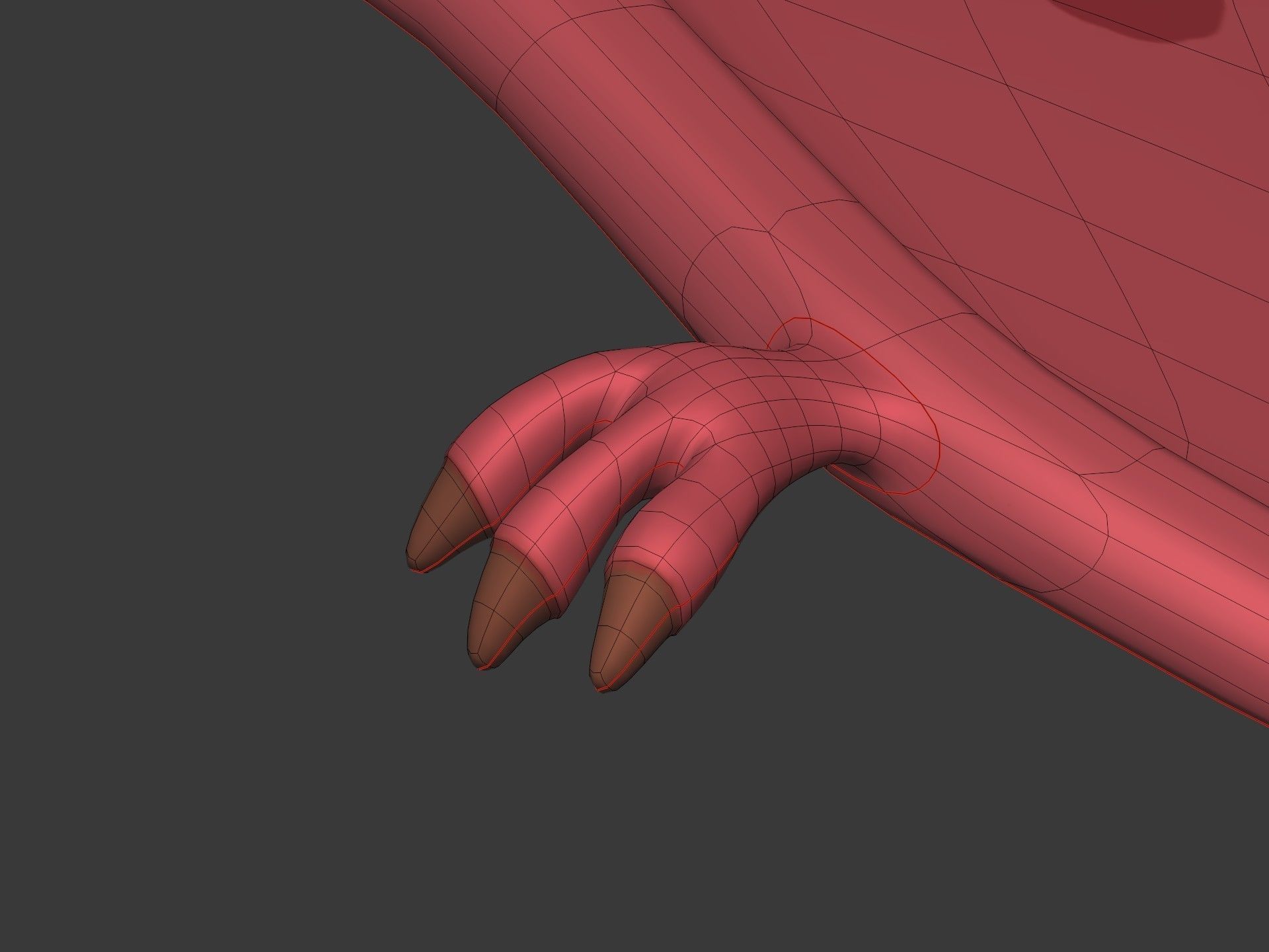 Cartoon Dinosaur -- Pteranodon Low-poly 3D model_16
