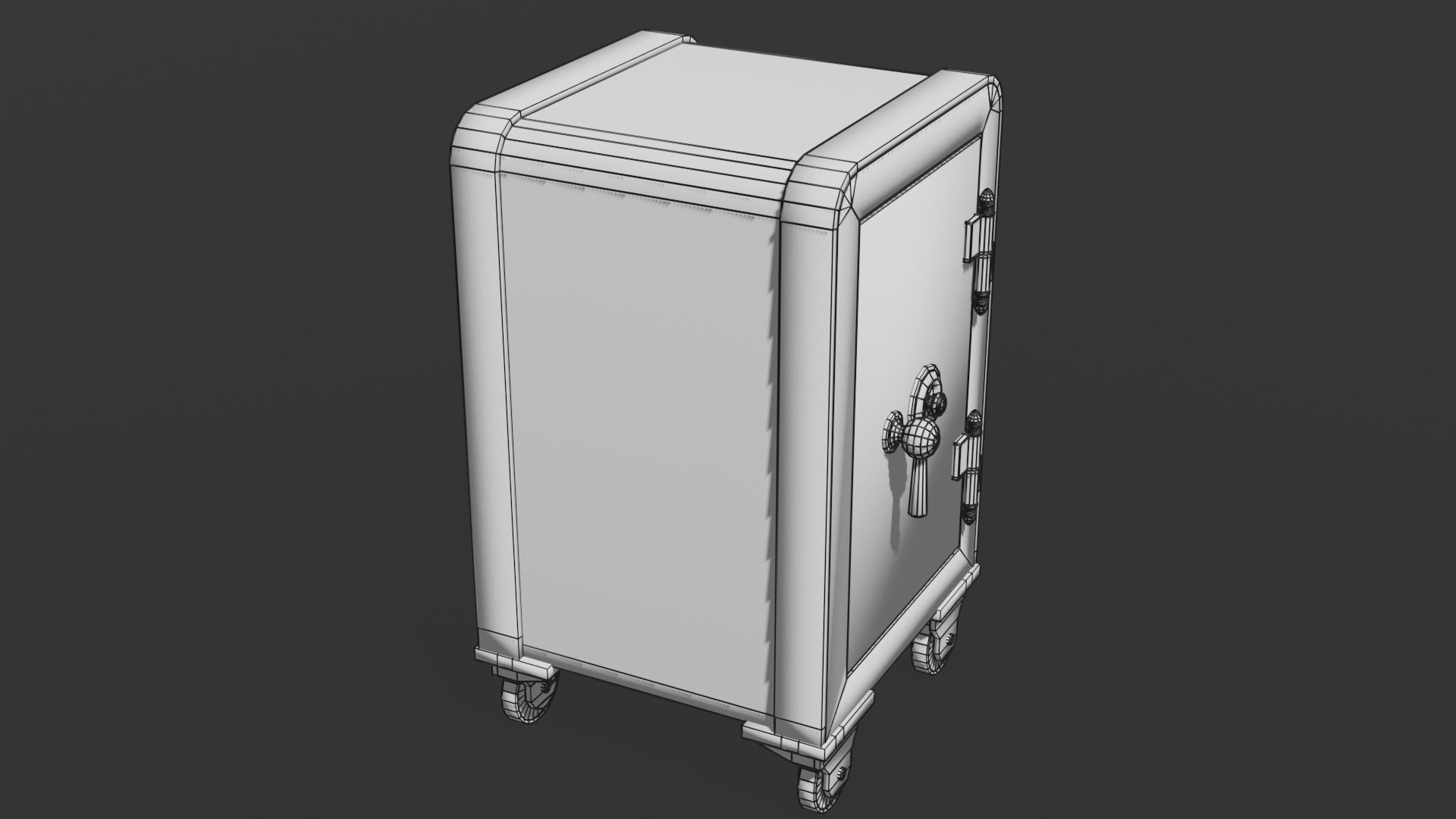 Old safe Low-poly 3D model_6