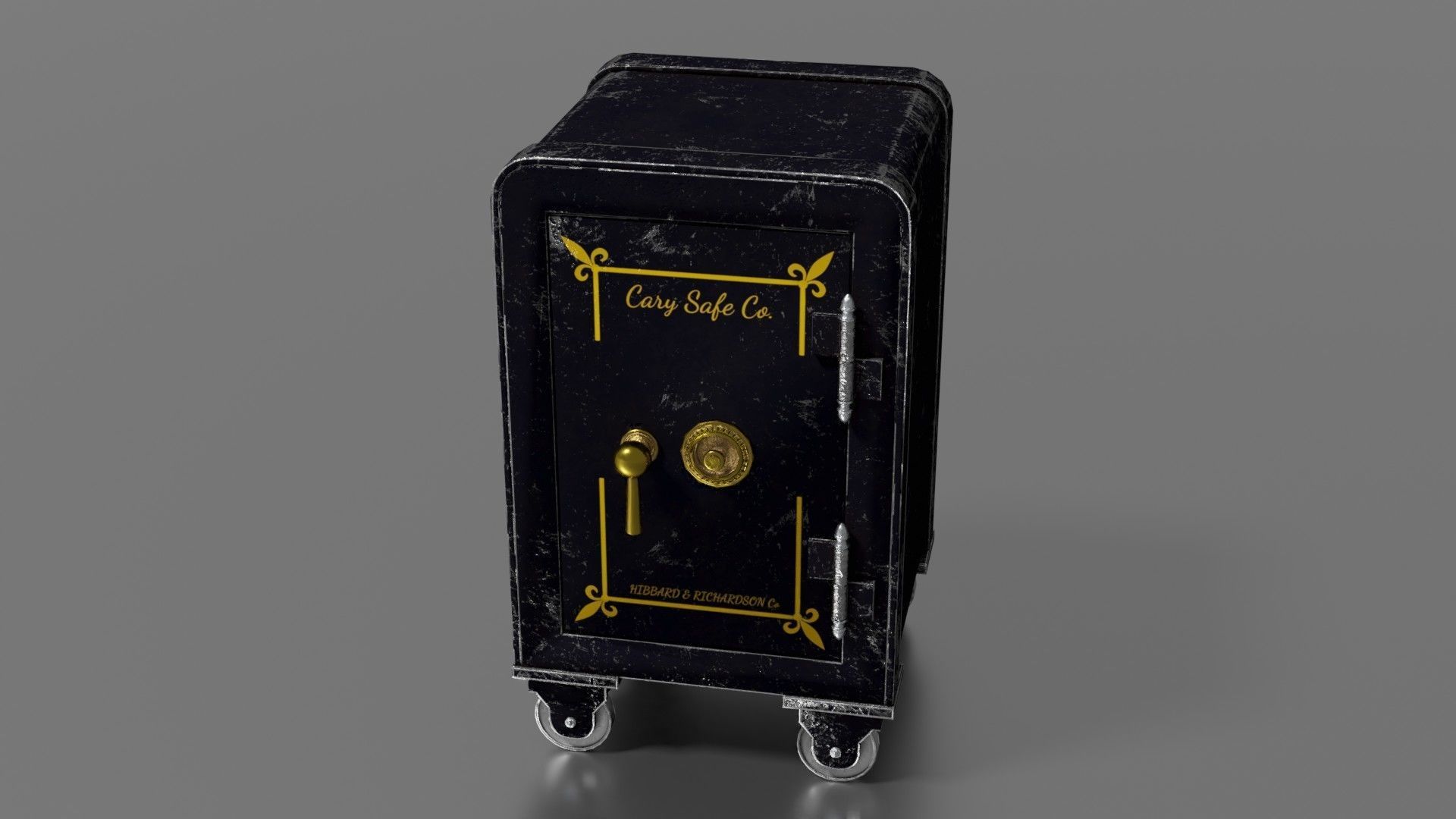 Old safe Low-poly 3D model_36