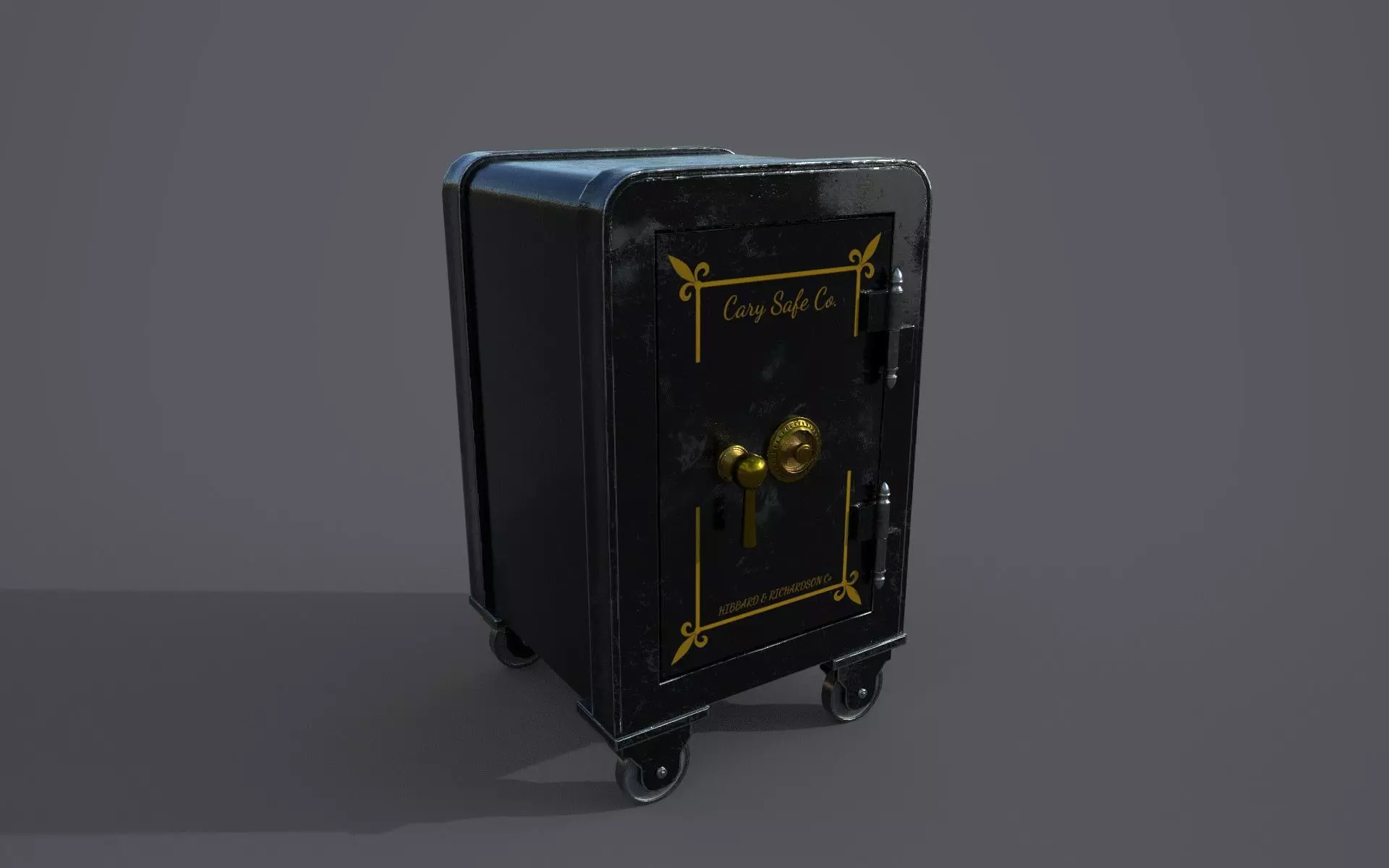 Old safe Low-poly 3D model_0