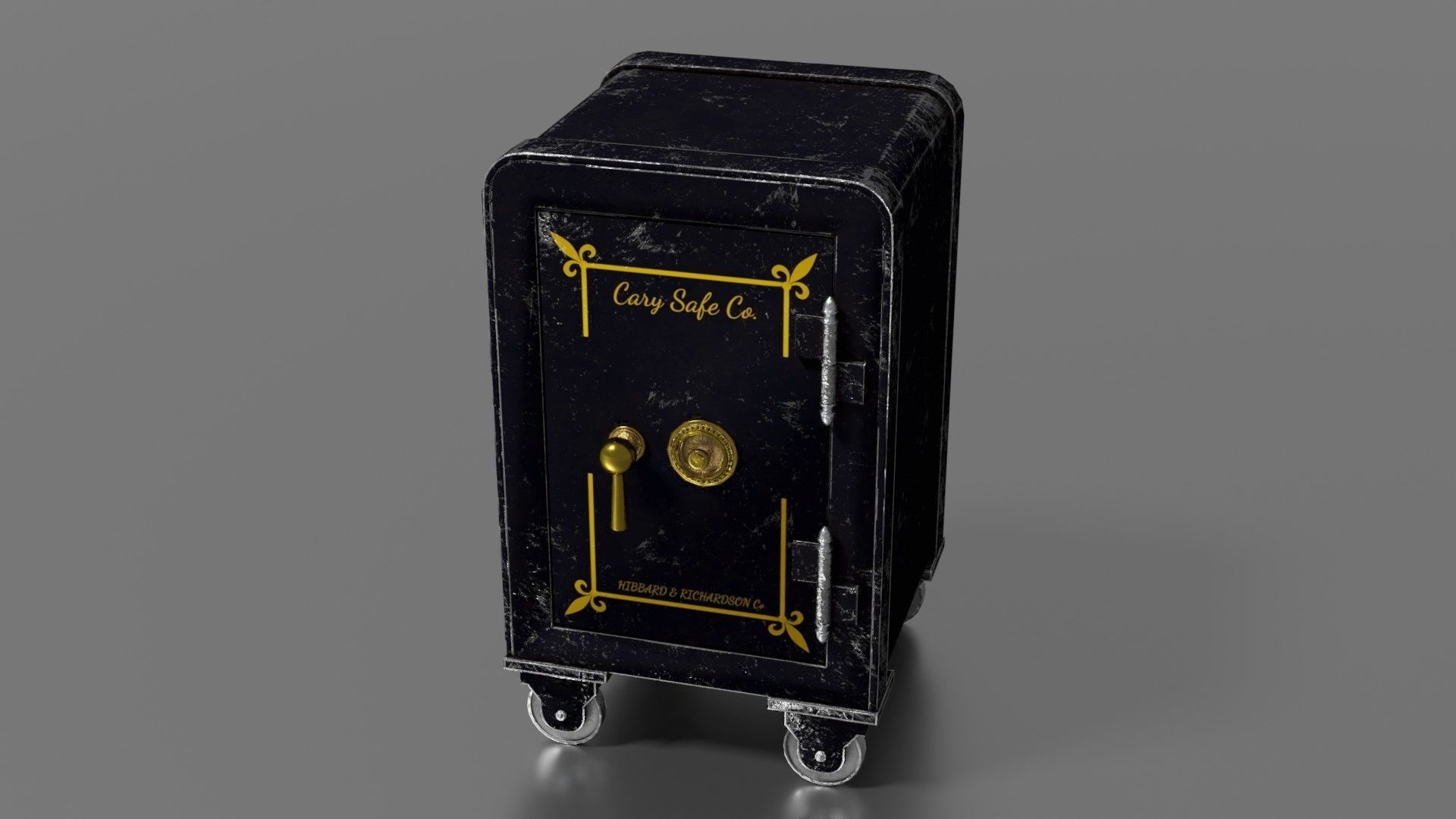 Old safe Low-poly 3D model_35