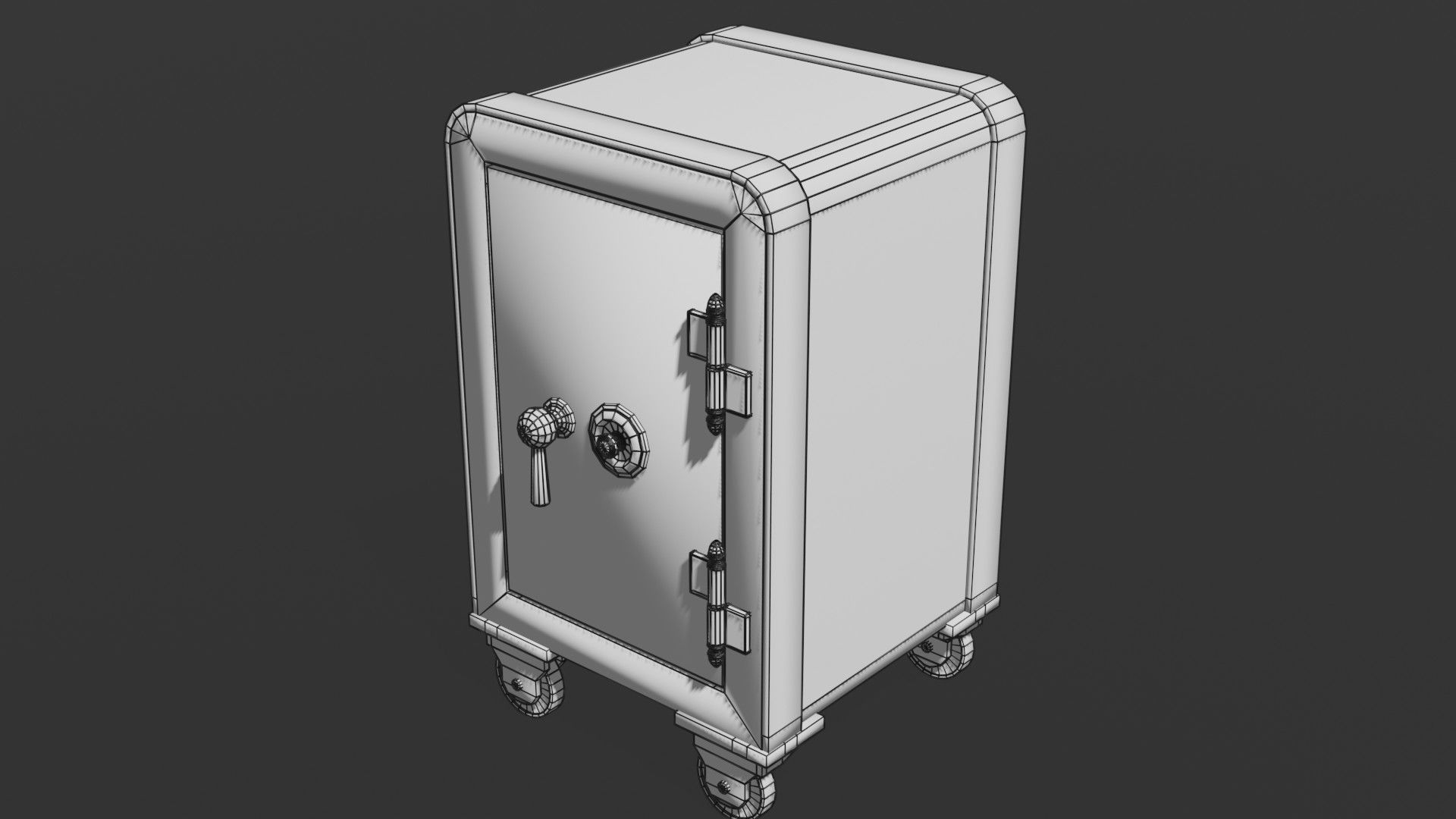 Old safe Low-poly 3D model_15