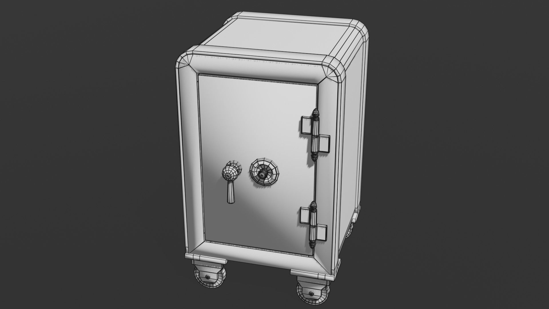 Old safe Low-poly 3D model_1