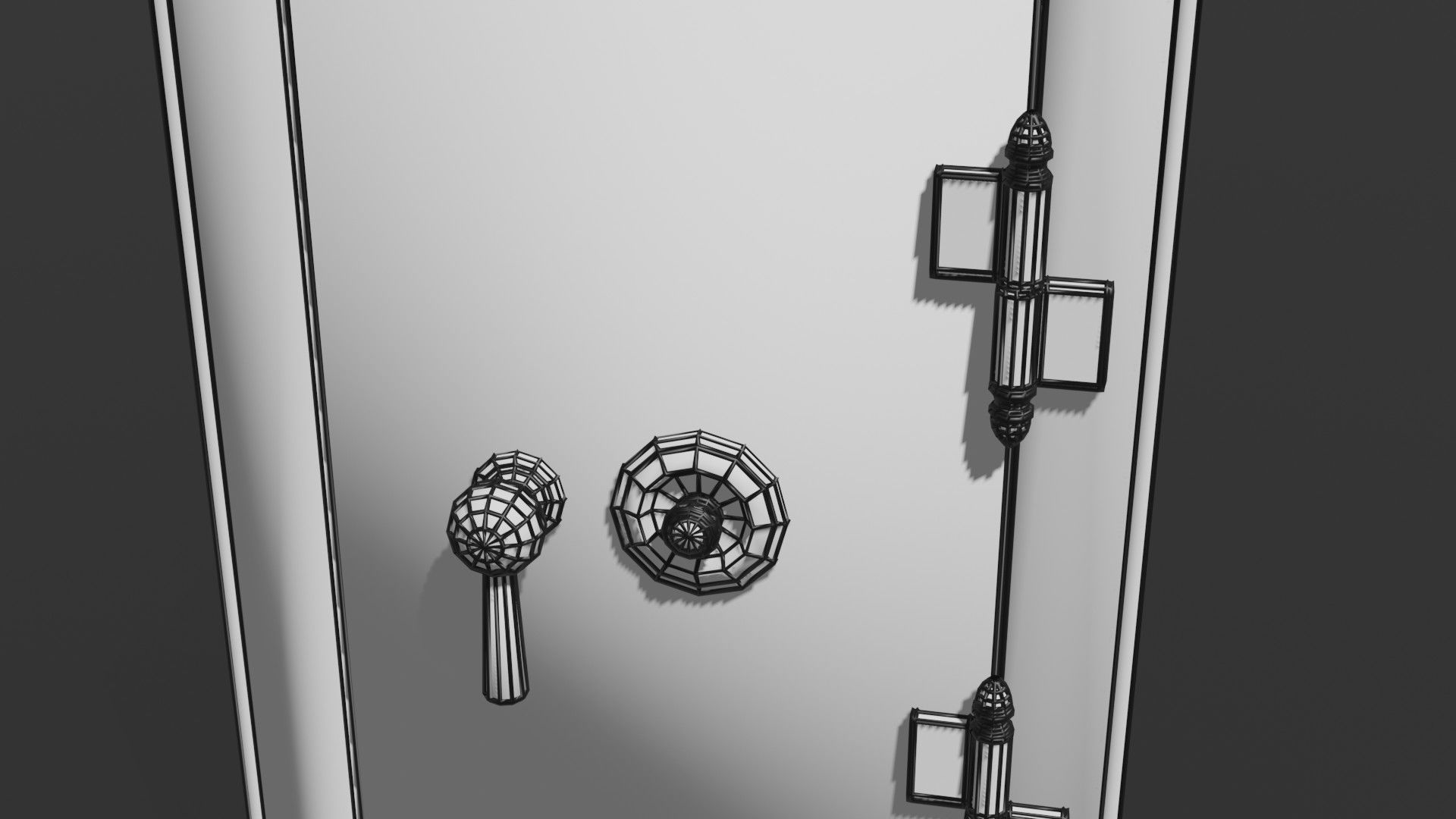 Old safe Low-poly 3D model_19