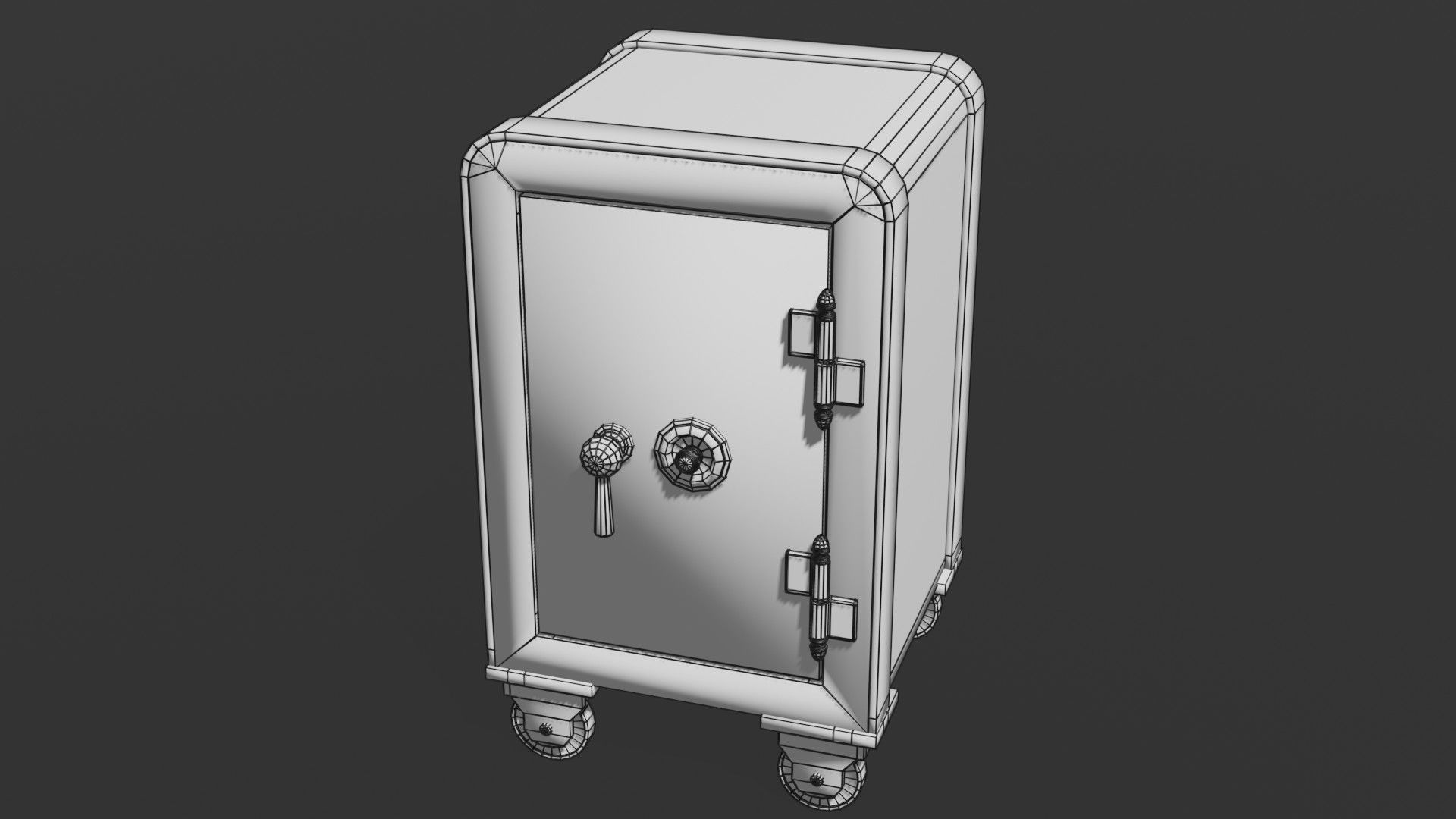 Old safe Low-poly 3D model_17