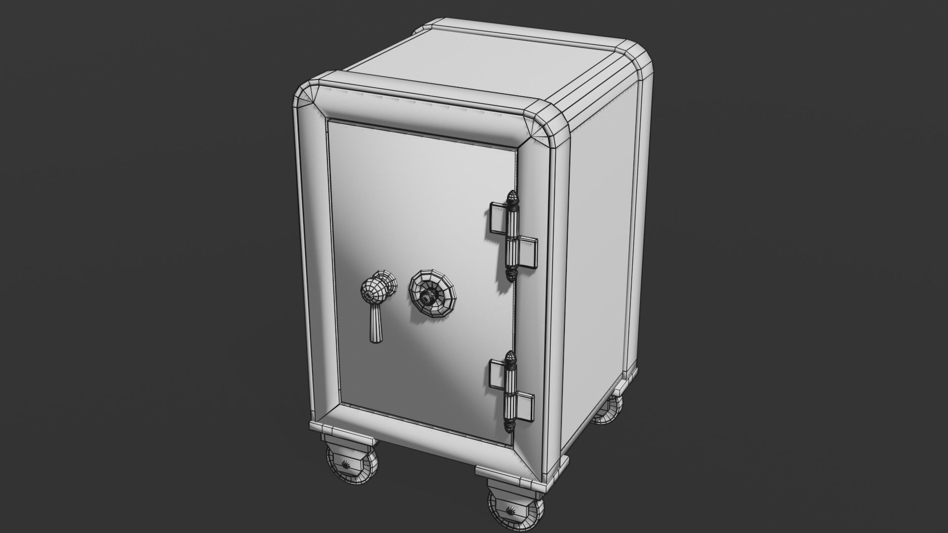Old safe Low-poly 3D model_16