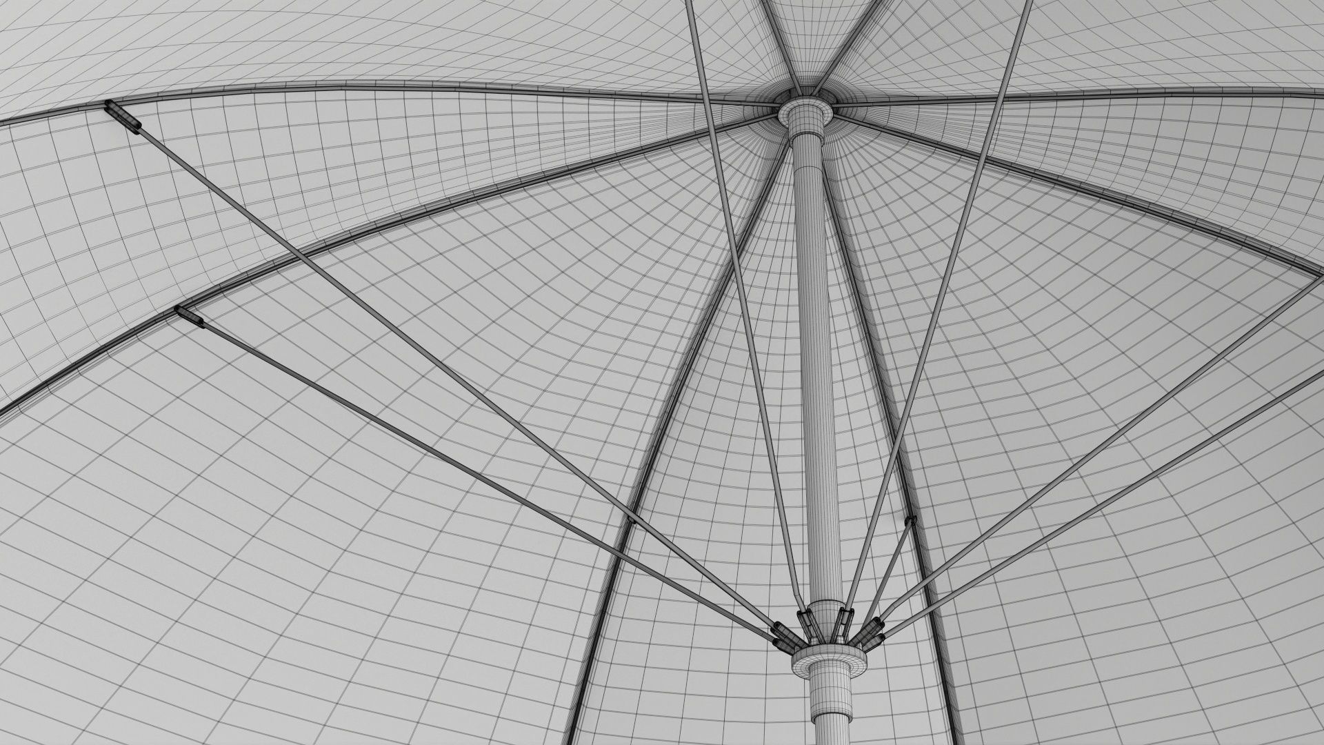 Umbrella rectangular automatic 3D model_11