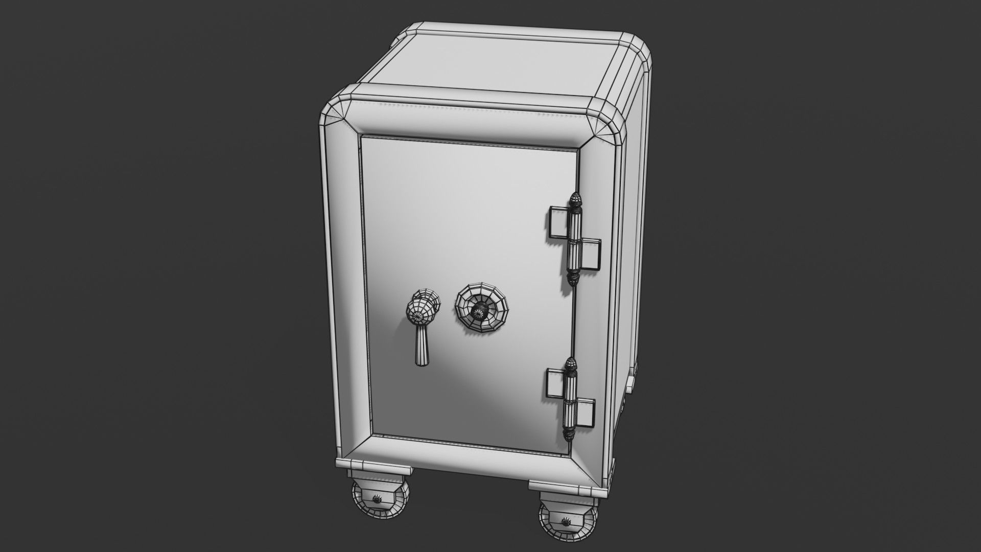 Old safe Low-poly 3D model_2