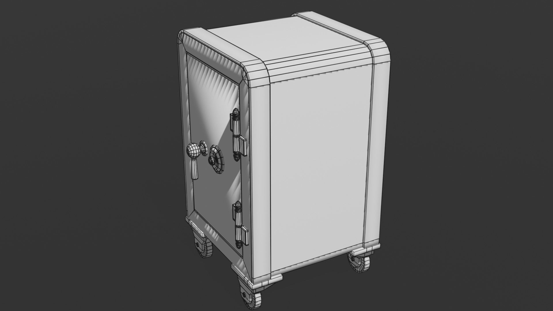 Old safe Low-poly 3D model_14
