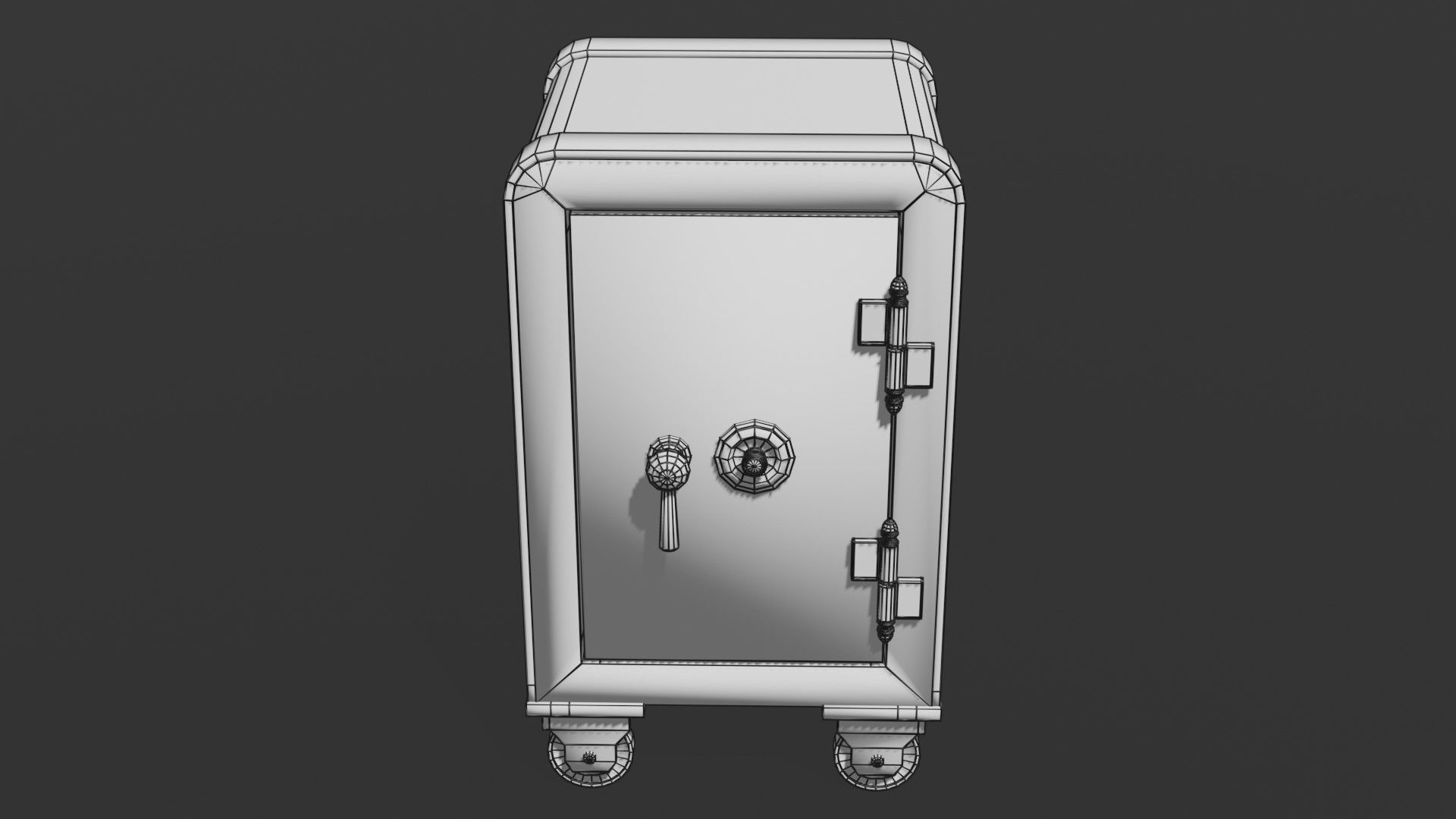 Old safe Low-poly 3D model_3