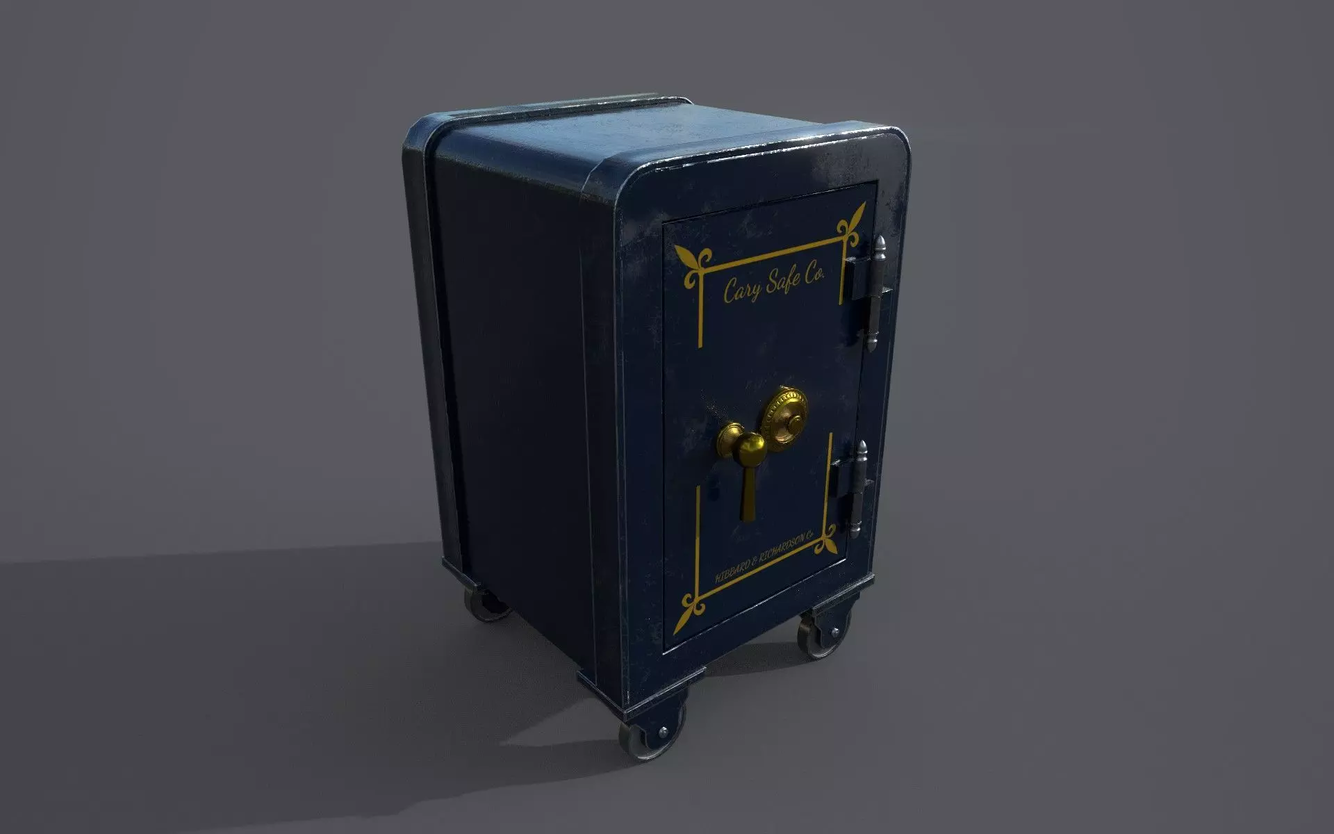Old safe Low-poly 3D model_0