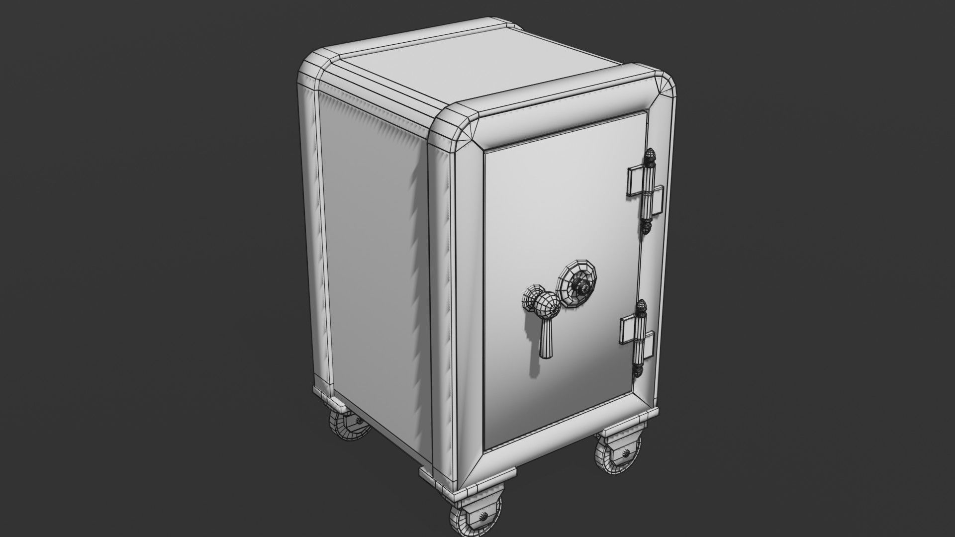 Old safe Low-poly 3D model_5