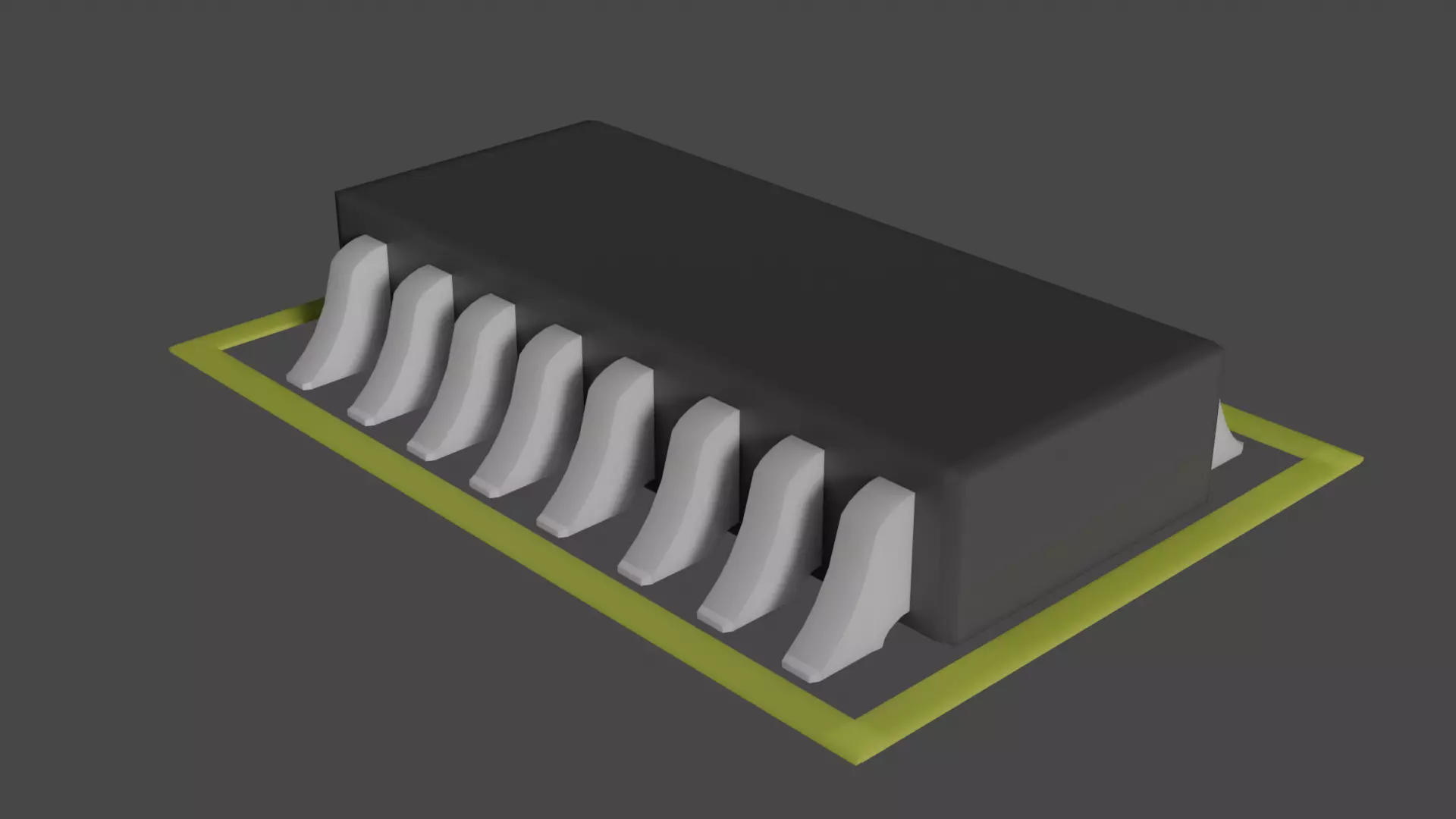 Microprocessor Microcontroller 16 Piin Model 16-pin Chip free 3D model rigged | CGTrader