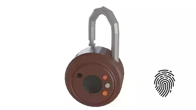 Low Poly Fingerprint Padlock Free low-poly 3D model