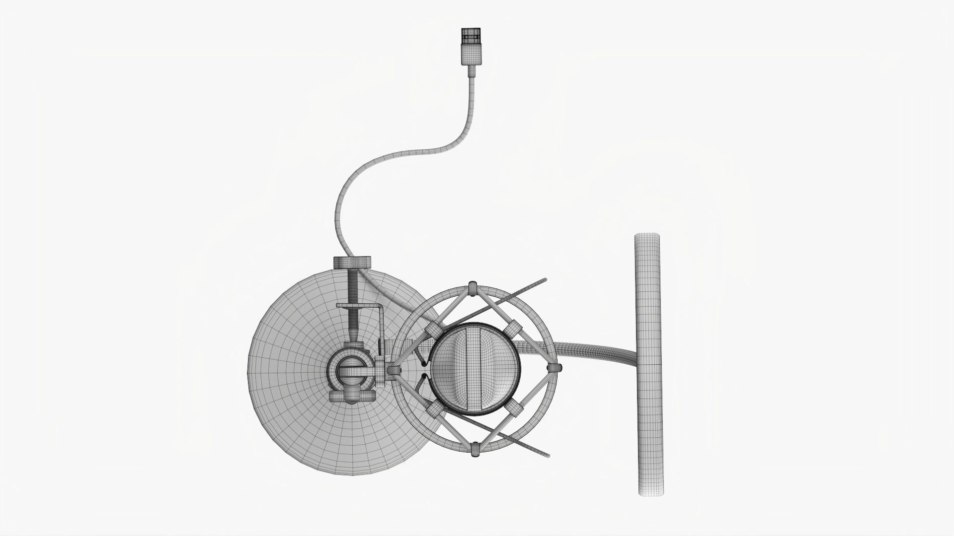 Microphone with stand cardioid  USB 3D model_21