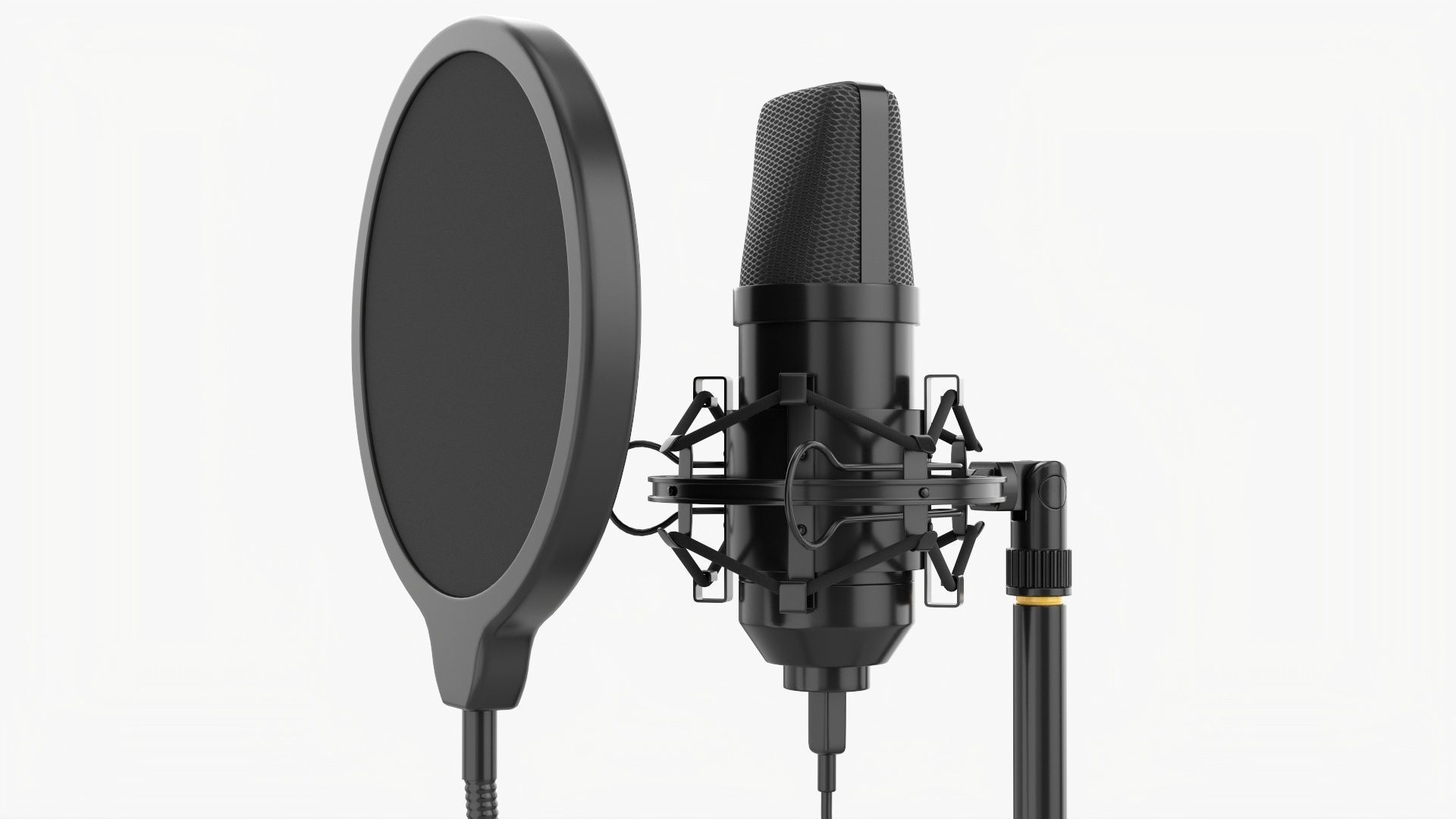 Microphone with stand cardioid  USB 3D model_5