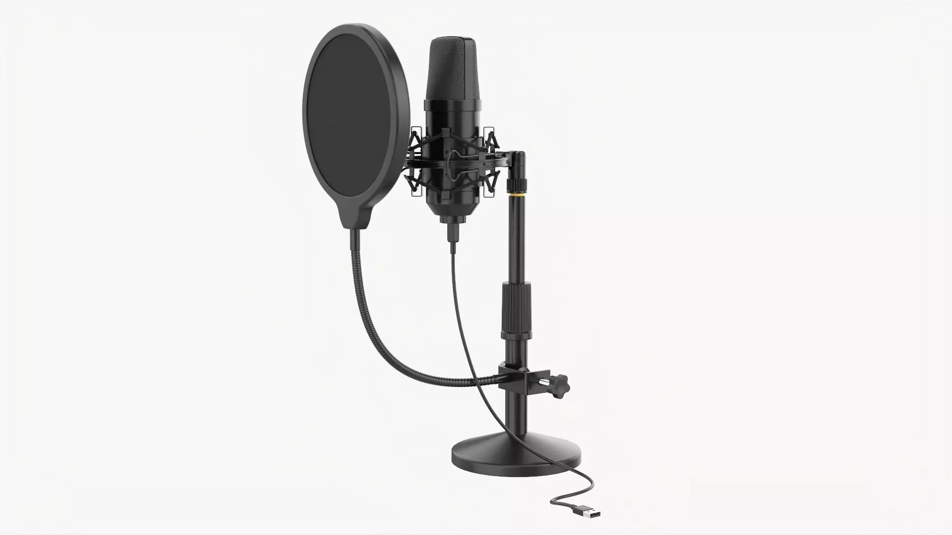 Microphone with stand cardioid  USB 3D model_0